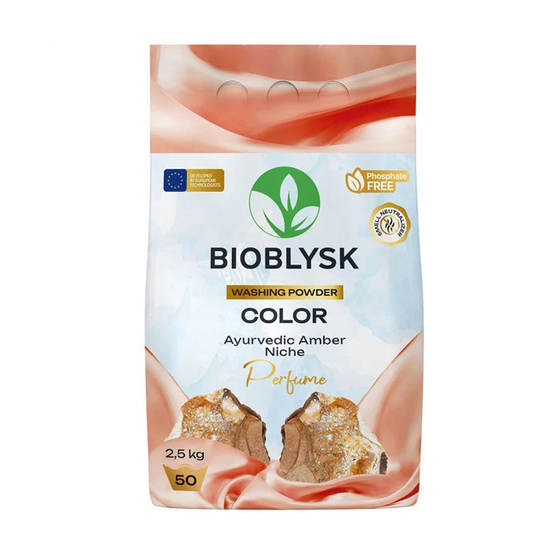 Пральний порошок BioBlysk Color Ayurvedic Amber Niche Perfume 50 циклів прання, 2.5 кг