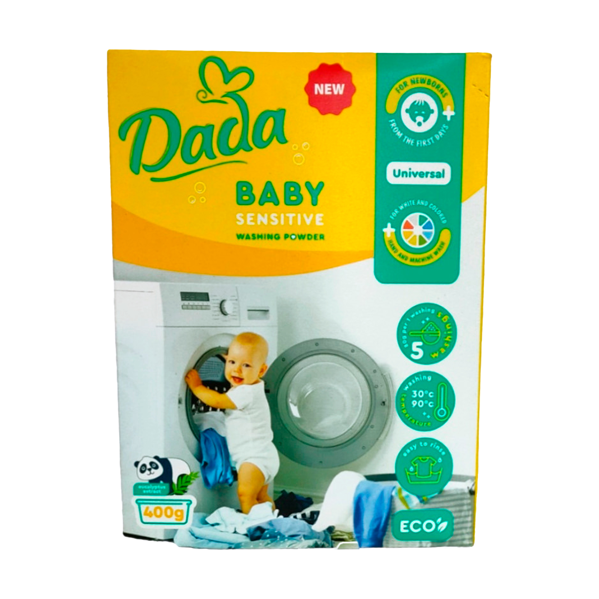 Пральний порошок Dada Baby Sensitive для дитячої білизни, 5 циклів прання, 400 г