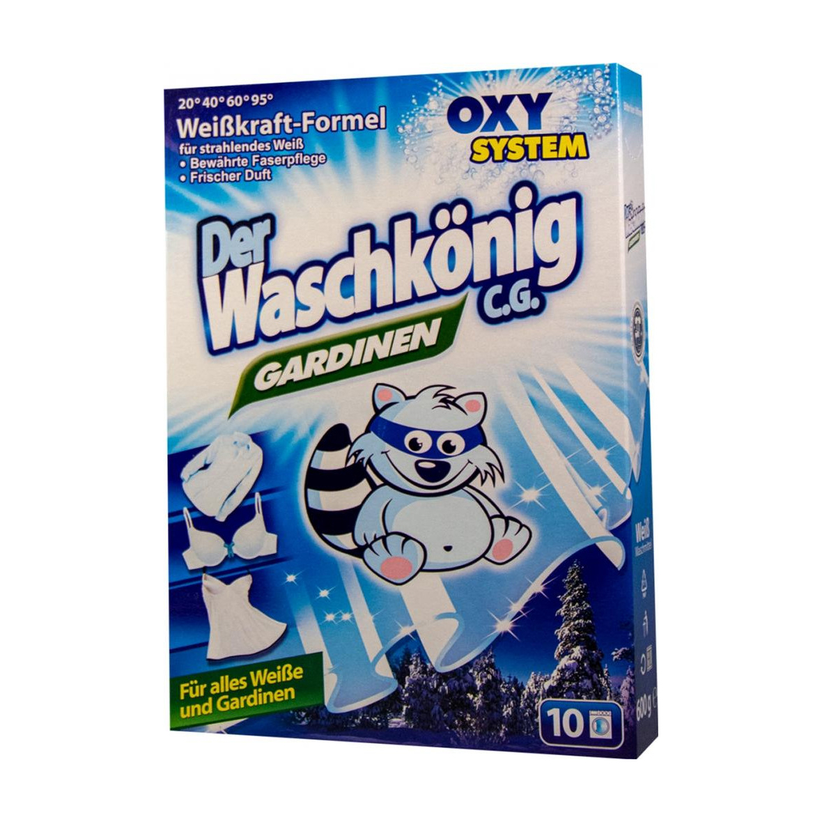 Пральний порошок для гардин Waschkonig Gardinen, 10 циклів прання, 600 г
