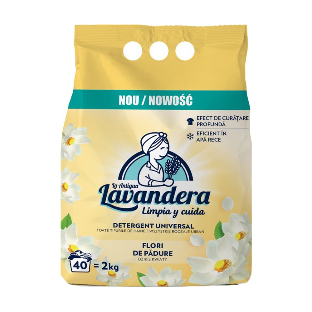 Пральний порошок La Antigua Lavander Білі квіти, 40 циклів прання, 2 кг