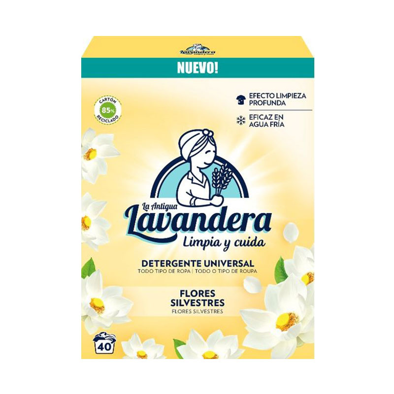 Пральний порошок La Antigua Lavandera Universal Білі квіти, 40 циклів прання, 2.2 кг