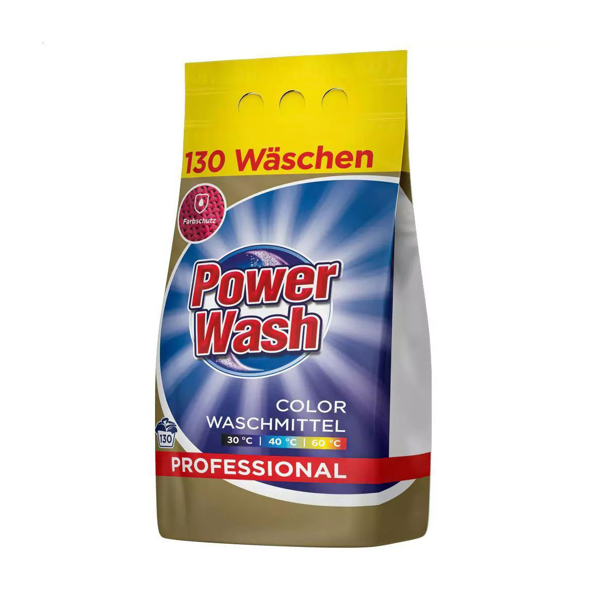 Пральний порошок Power Wash Color для кольорових речей, 130 циклів прання, 7.8 кг