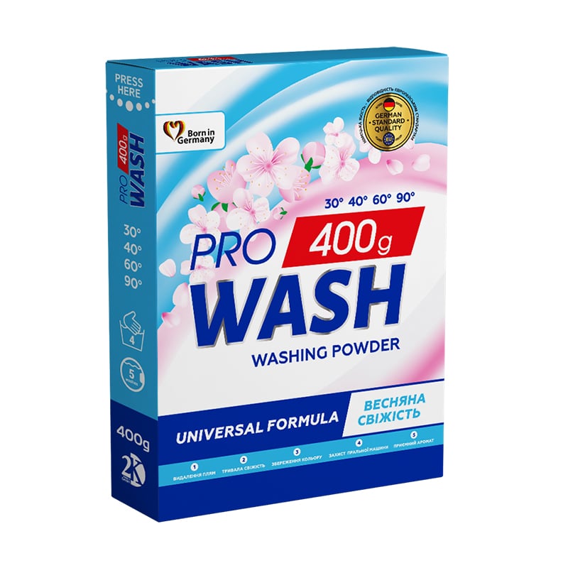 Пральний порошок ProWash Universal Весняна свіжість, 5 циклів прання, 400 г