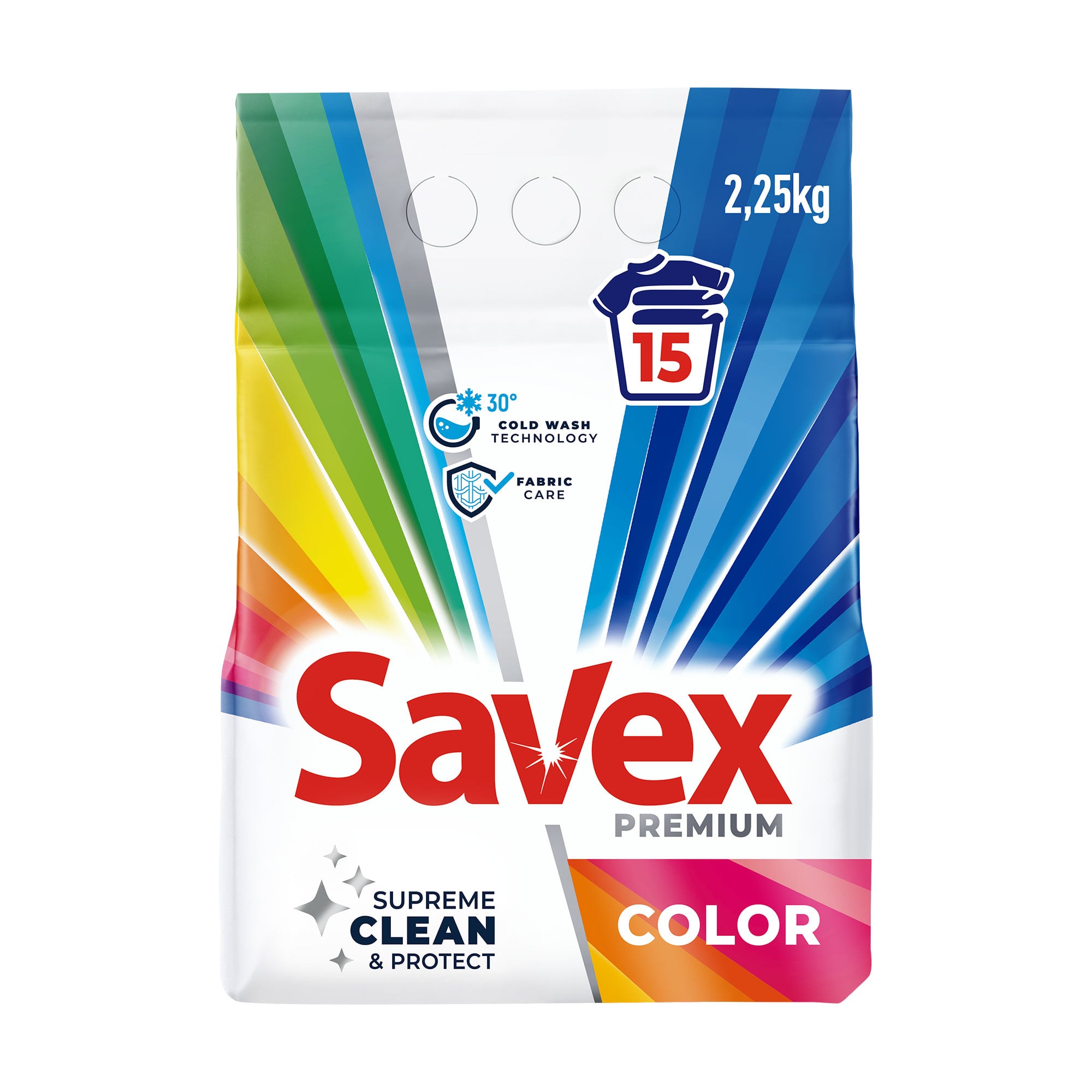 Пральний порошок Savex Premium Color, 15 циклів прання, 2.25 кг