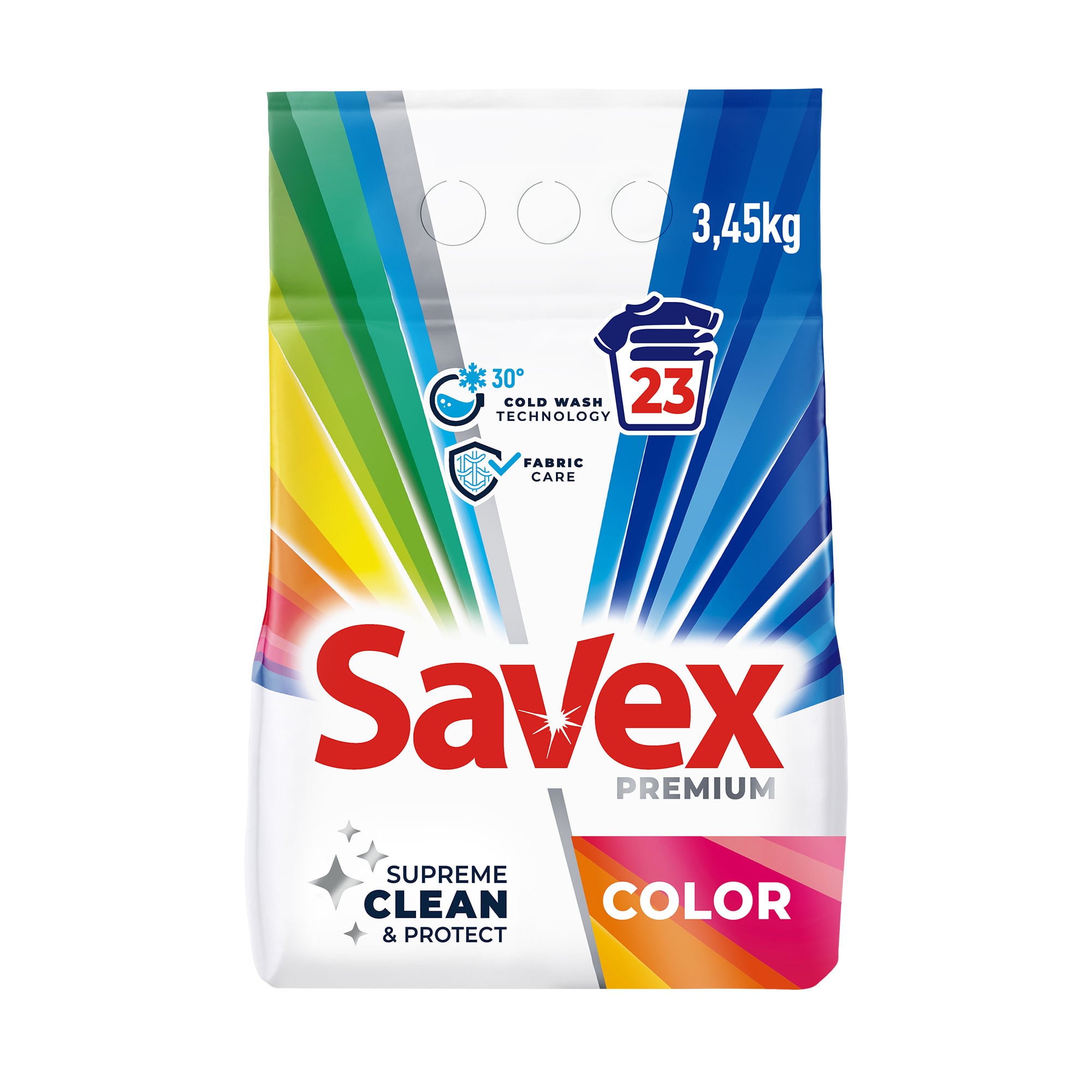 Пральний порошок Savex Premium Color, 23 цикли прання, 3.45 кг