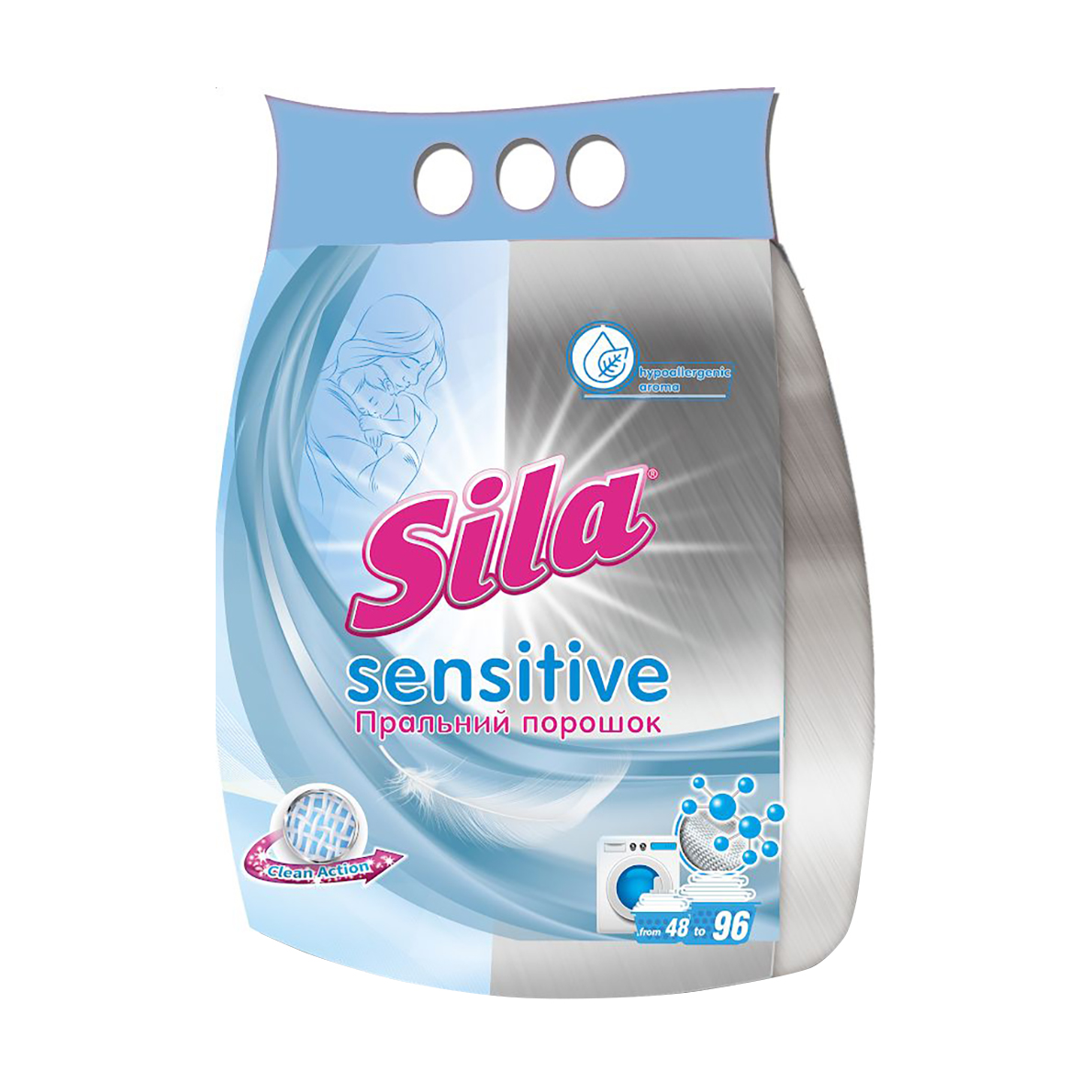 Пральний порошок Sila Sesitive, 96 циклів прання, 2.4 кг