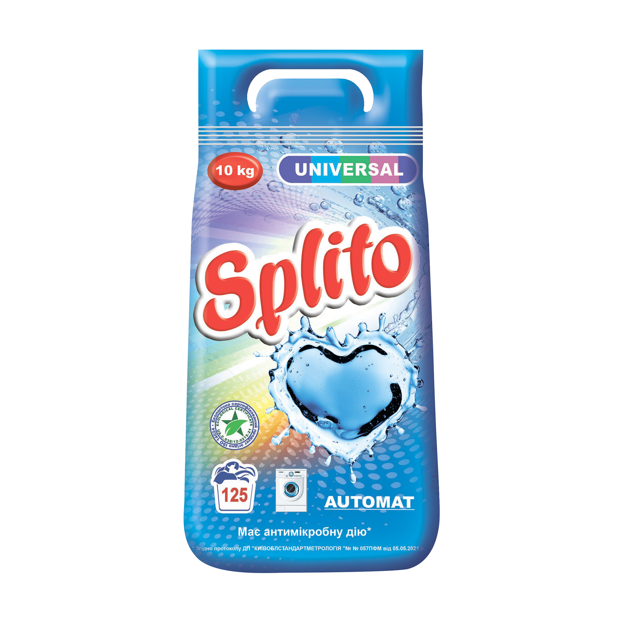 Пральний порошок Splito Universal автомат, 125 циклів прання, 10 кг