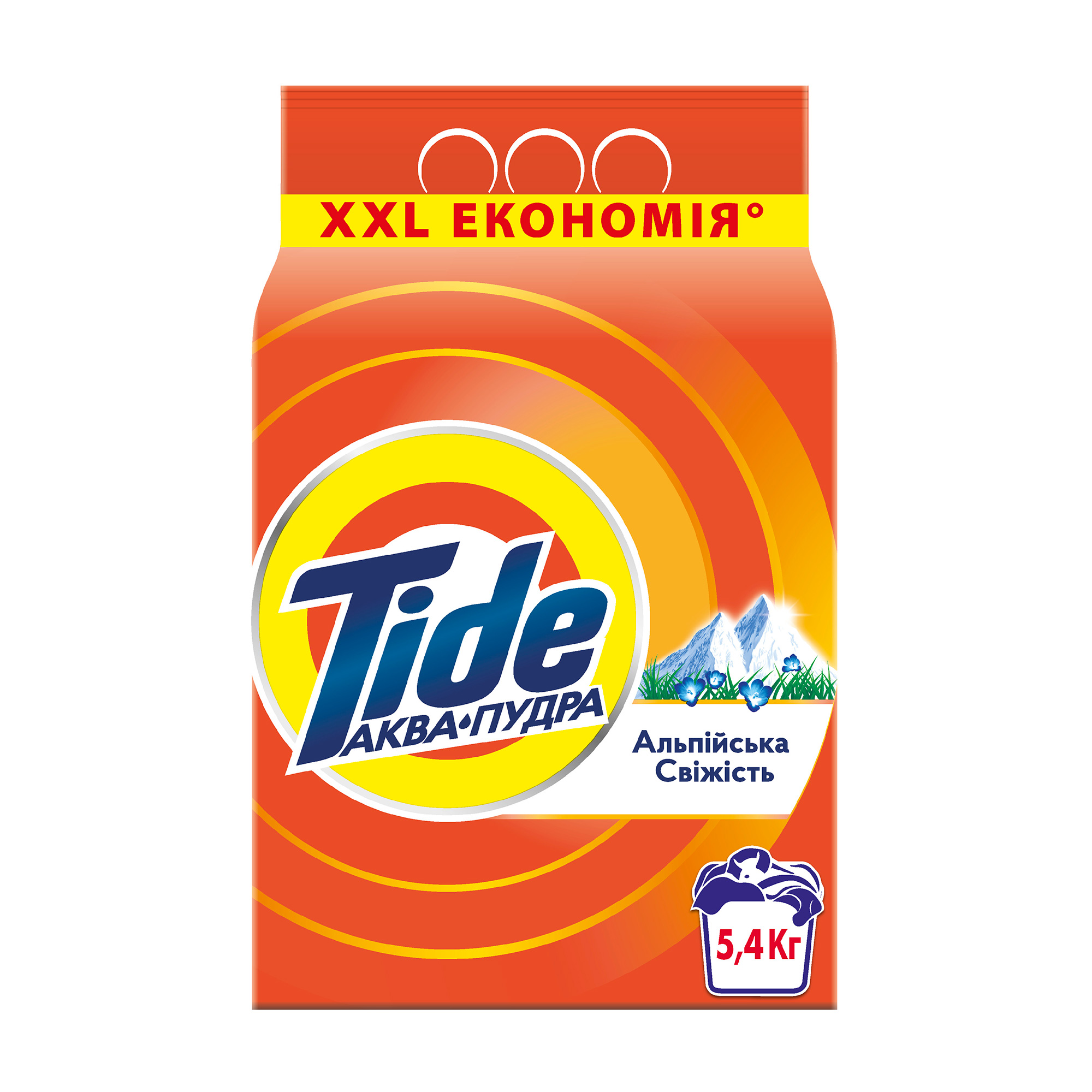 Пральний порошок TIDE Аква-Пудра Альпійська свіжість, 36 циклів прання, 5.4 кг