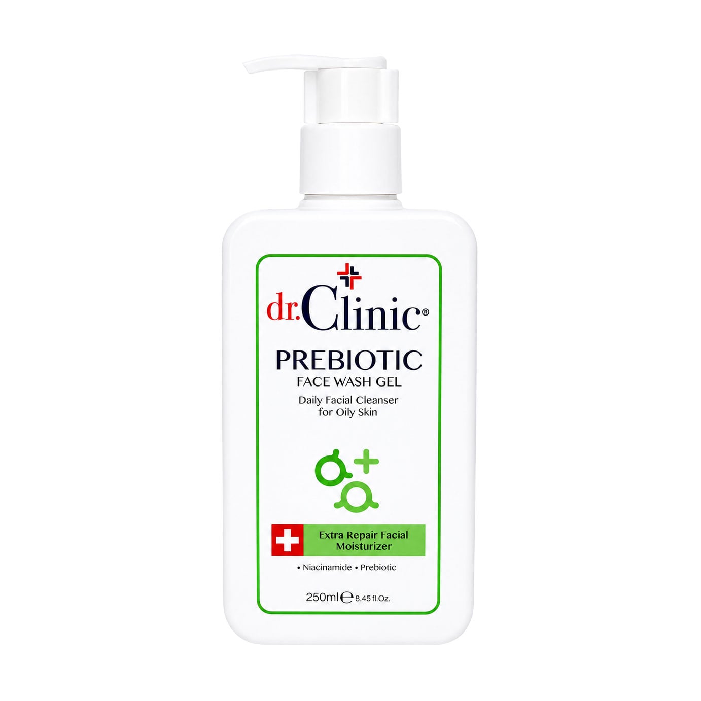 Пребіотичний гель для вмивання Dr.Clinic Prebiotic Face Wash Gel для жирної шкіри, з гіалуроновою кислотою та колагеном, 250 мл