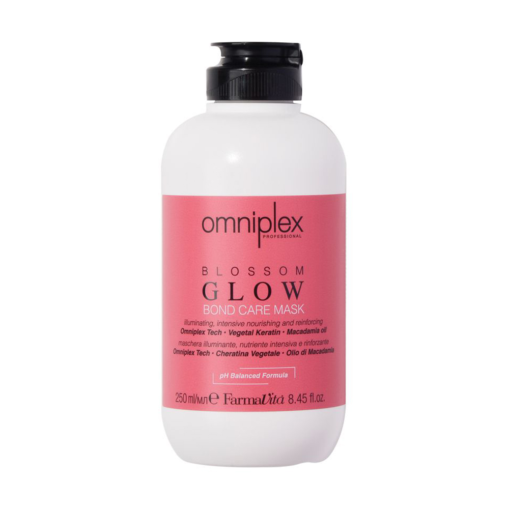 Преміальна маска для волосся FarmaVita Omniplex Blossom Glow Bond Care Mask із рослинним кератином, 250 мл