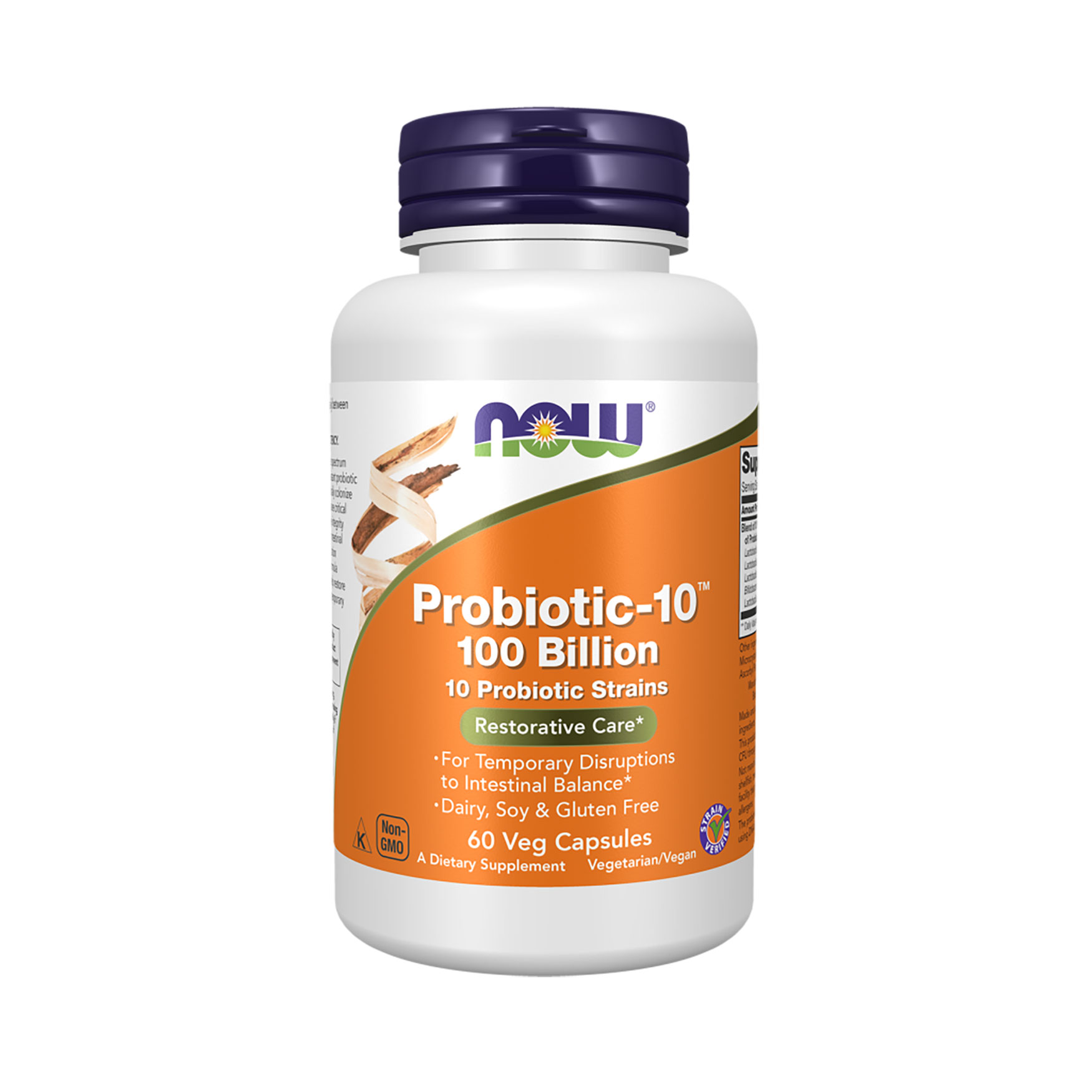 Пробіотик для травлення NOW foods Probiotic-10 100 Billion, 60 капсул