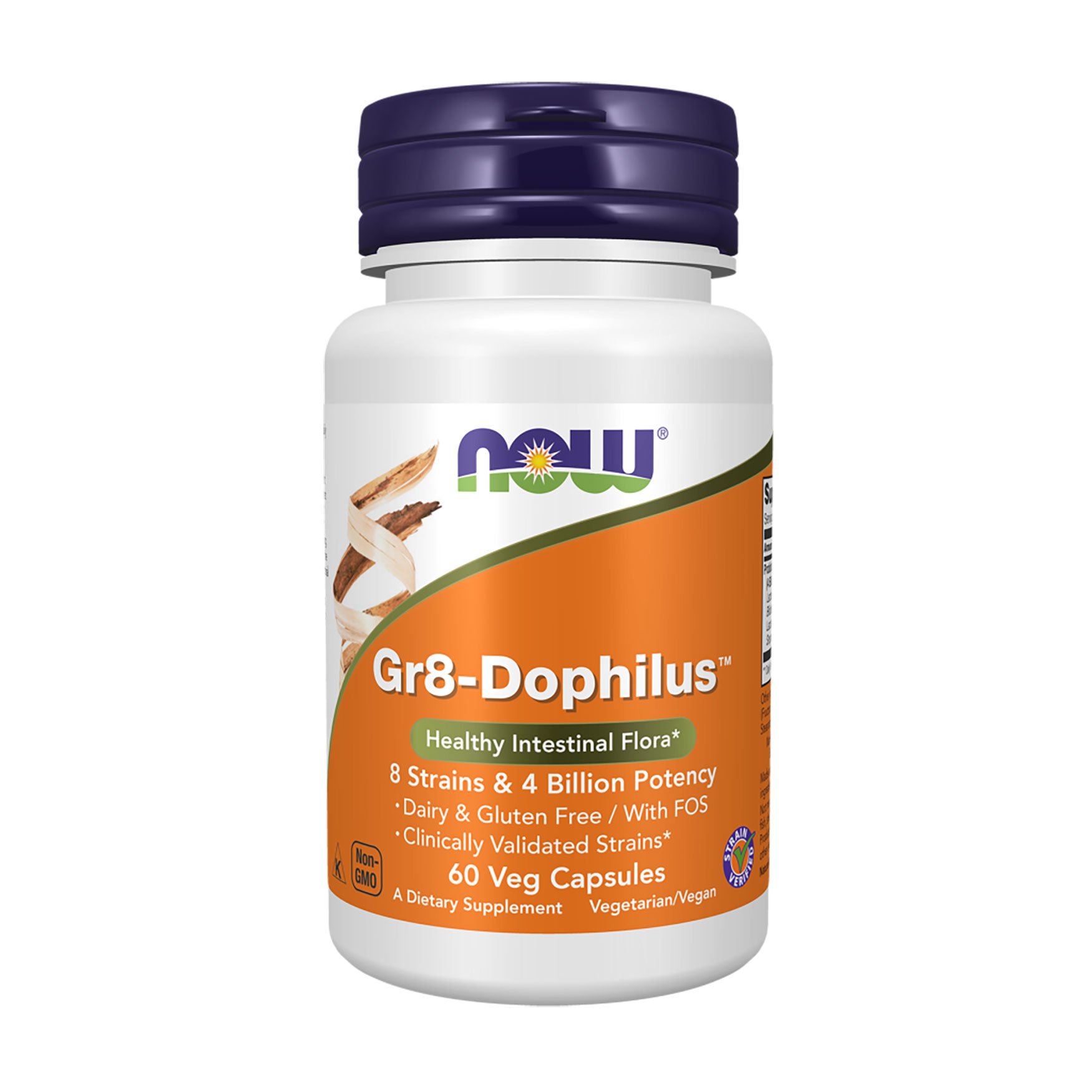 Пробіотик NOW foods Gr8-Dophilus для підтримки здоров'я шлунково-кишкового тракту, 60 капсул