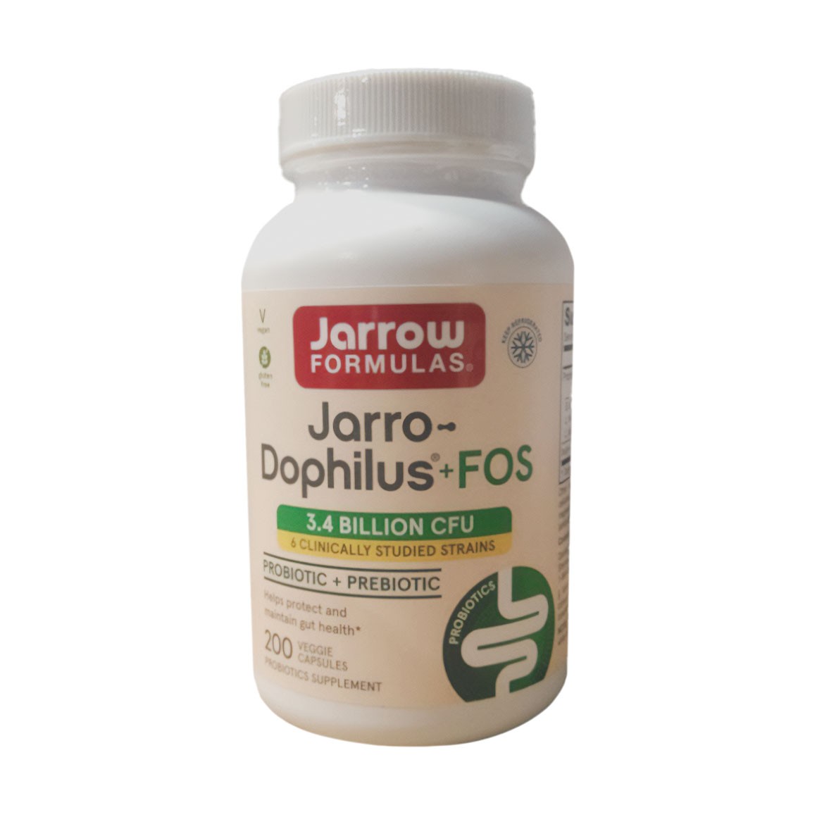 Пробіотики Jarrow Formulas Jarro-Dophilus Plus FOS 3.4 млрд КУО, 200 вегетаріанських капсул
