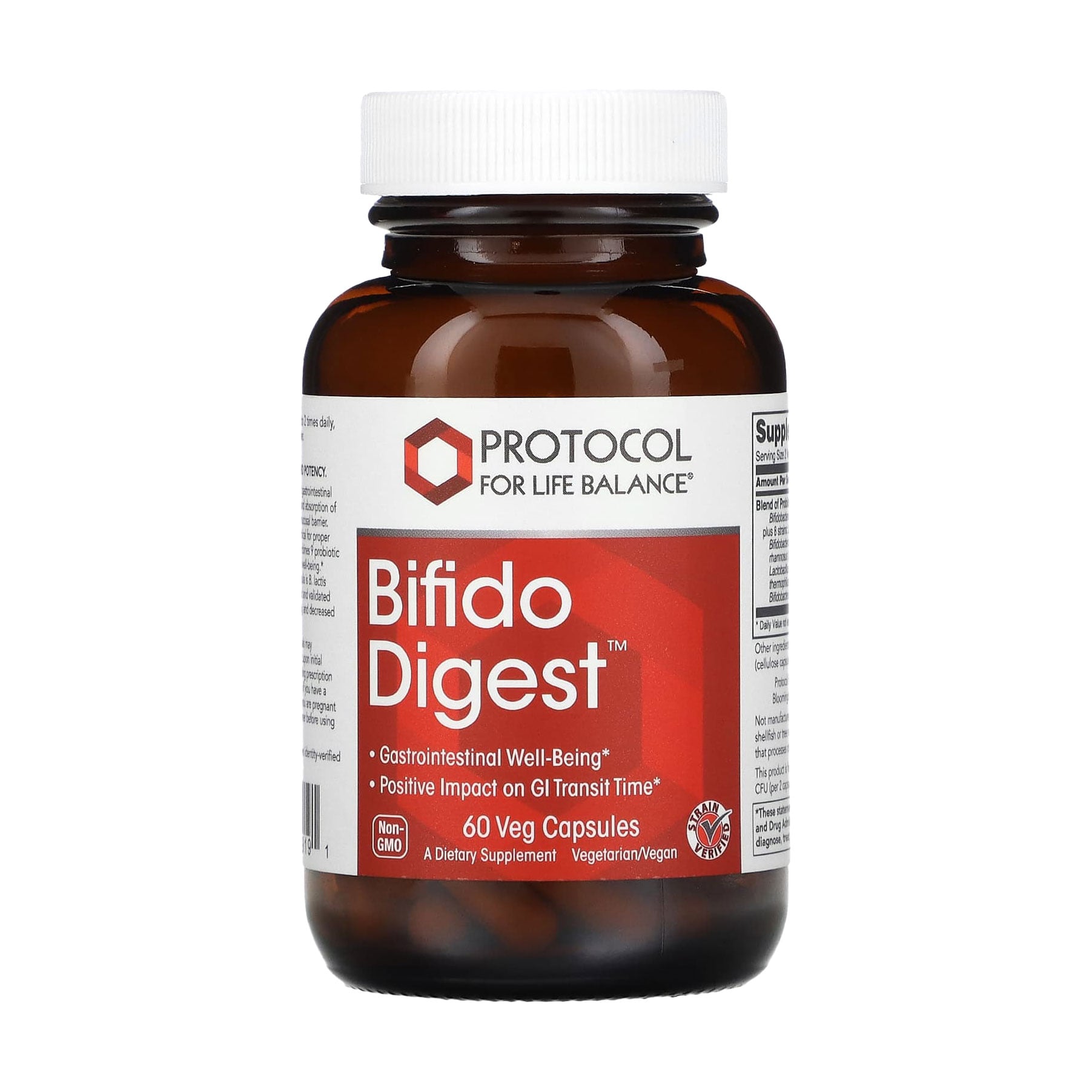 Пробіотики Protocol For Life Balance Bifido Digest, 60 веганських капсул