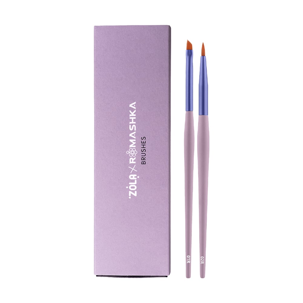 Професійний набір пензликів для брів і вій Zola x Romashka Brushes, 2 шт