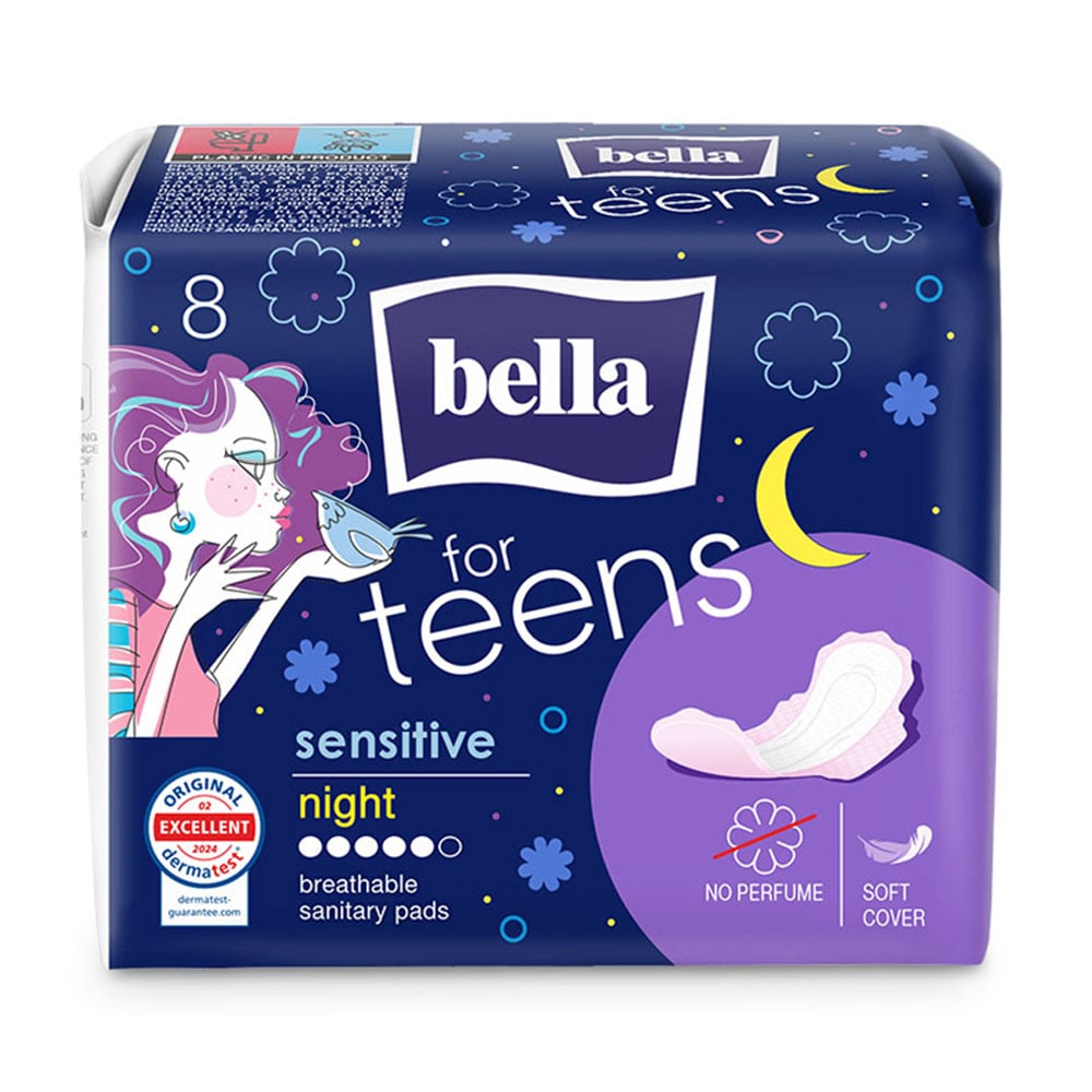 Прокладки для критичних днів Bella for Teens Sensitive, Night, 8 шт