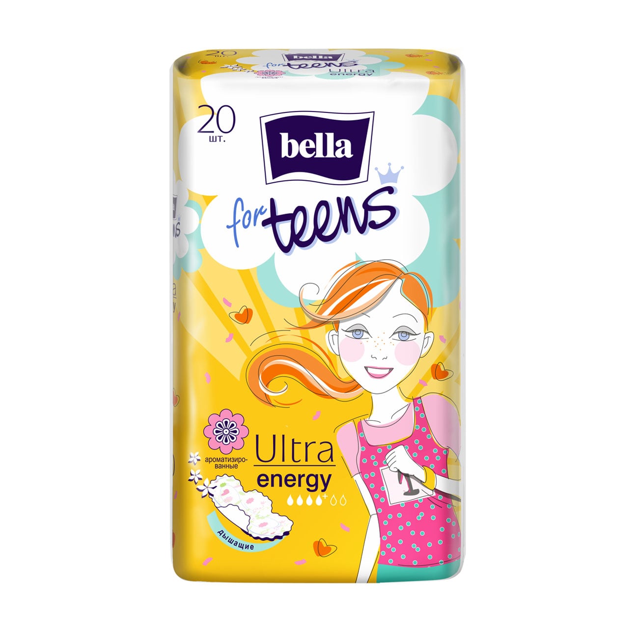 Прокладки для критичних днів Bella for Teens Ultra Energy Silky Drai Deo Exotic Fruits, 20 шт