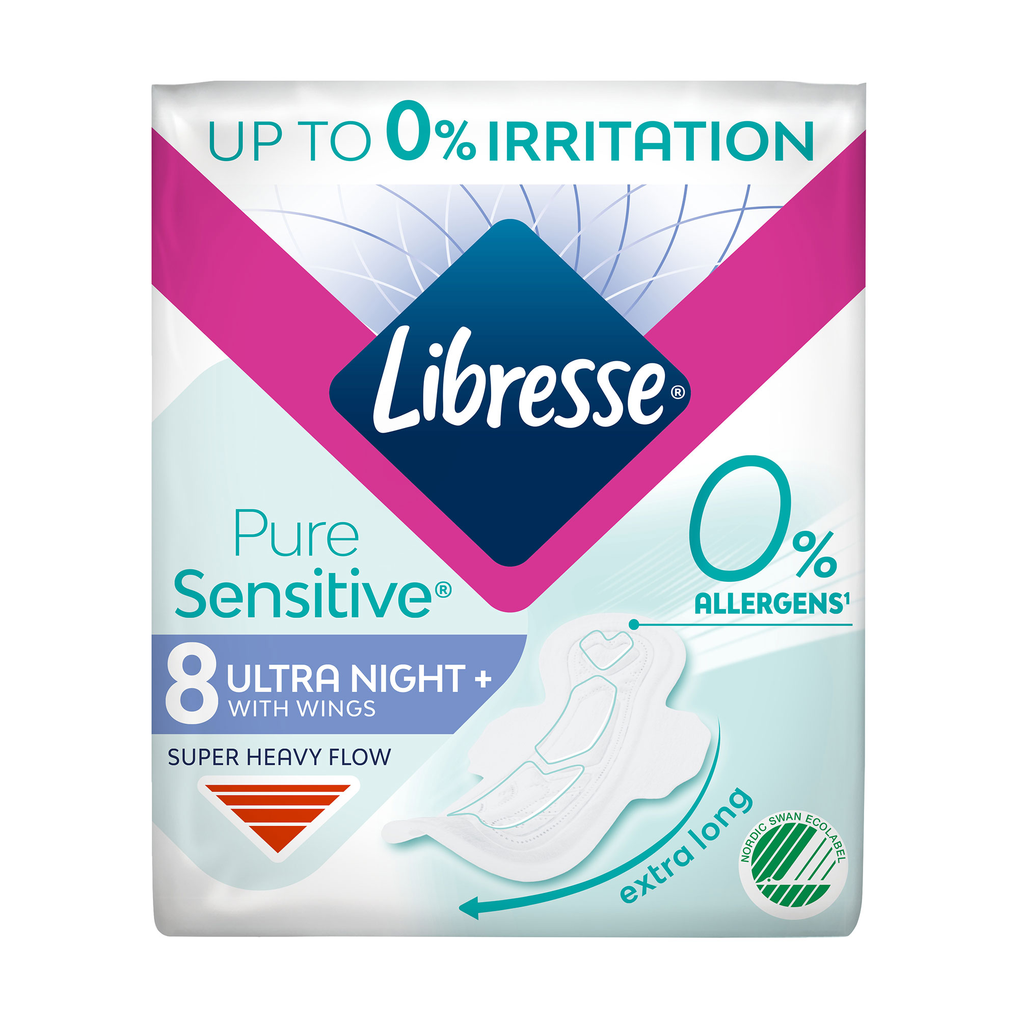 Прокладки гігієнічні Libresse Pure Sensitive Ultra Night нічні, 8 шт