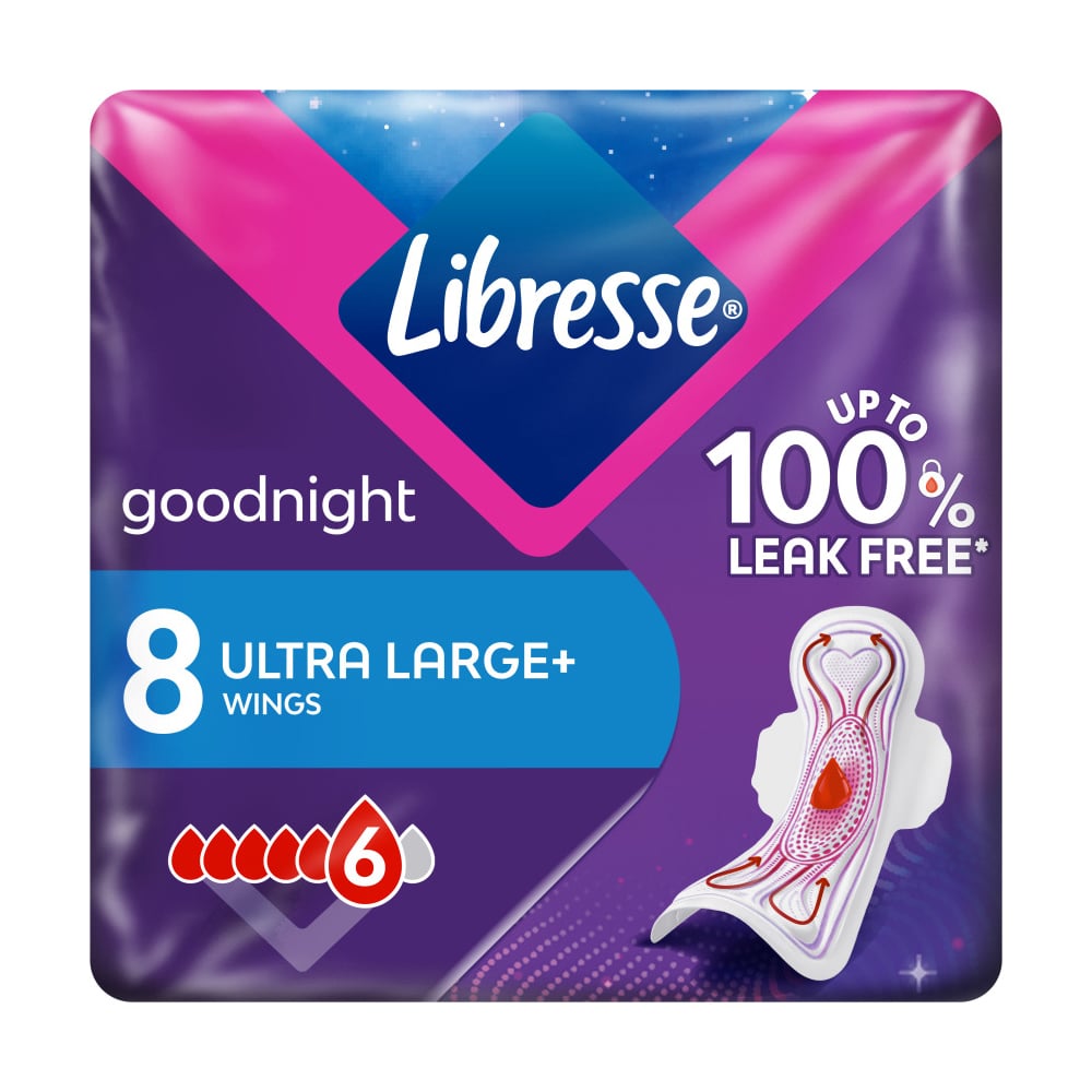 Прокладки гігієнічні Libresse Ultra Goodnight Large нічні, 8 шт