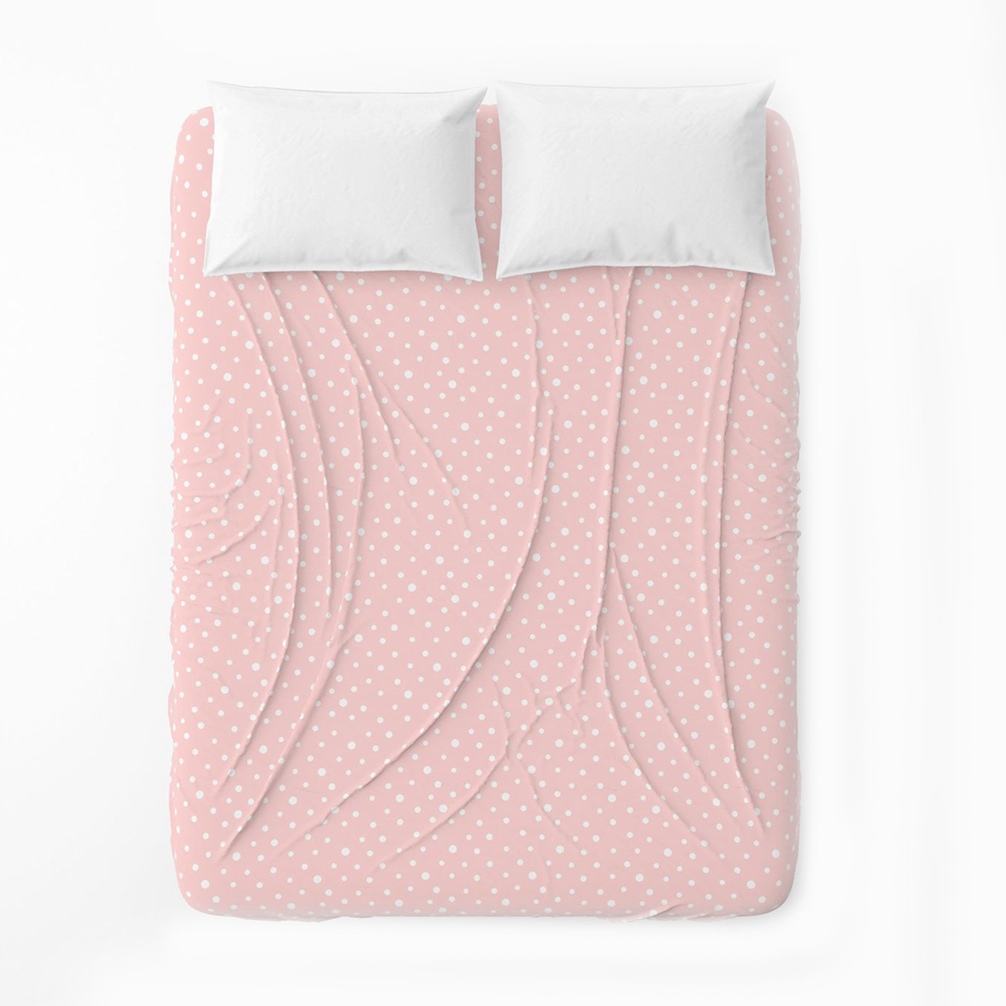 Простирадло бязеве Home Line Горох, рожеве, 150*215 см (176190)