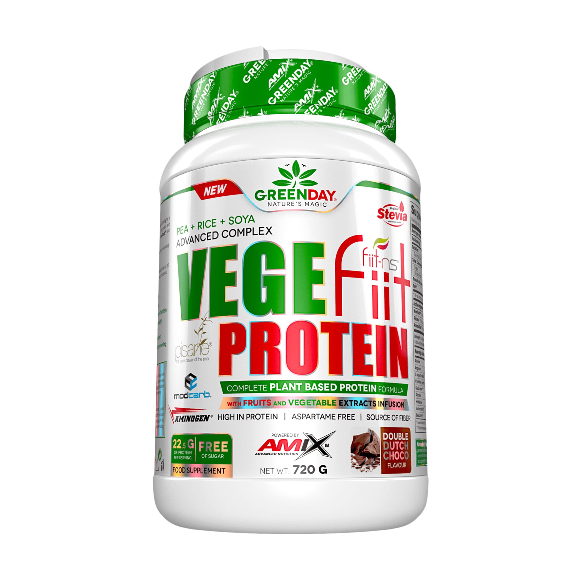 Протеїн Amix Nutrition GreenDay Vege-Fiit Protein в порошку, зі смаком подвійного шоколаду, 720 г