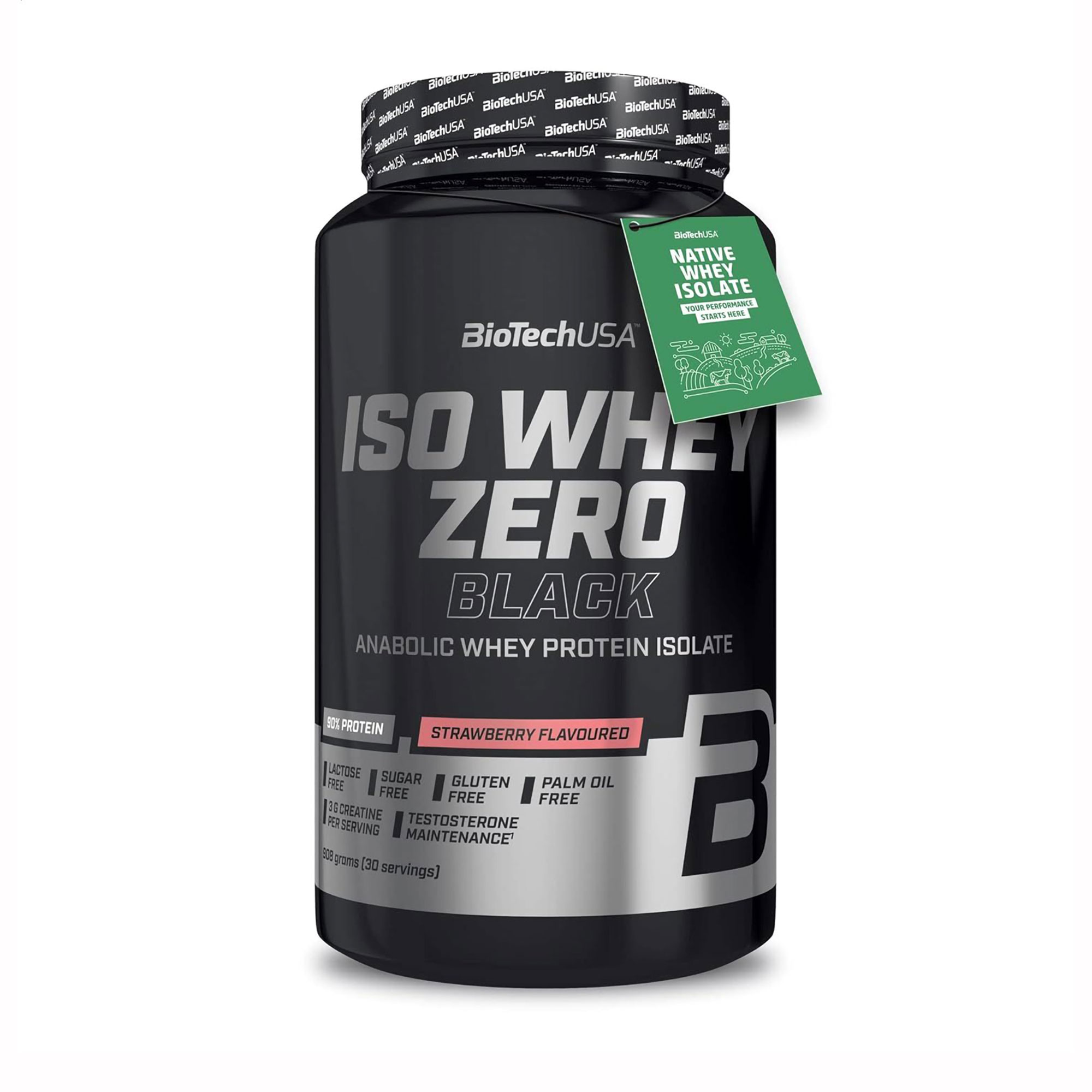 Протеїн BioTechUSA Iso Whey Zero Black Полуниця, в порошку, 908 г
