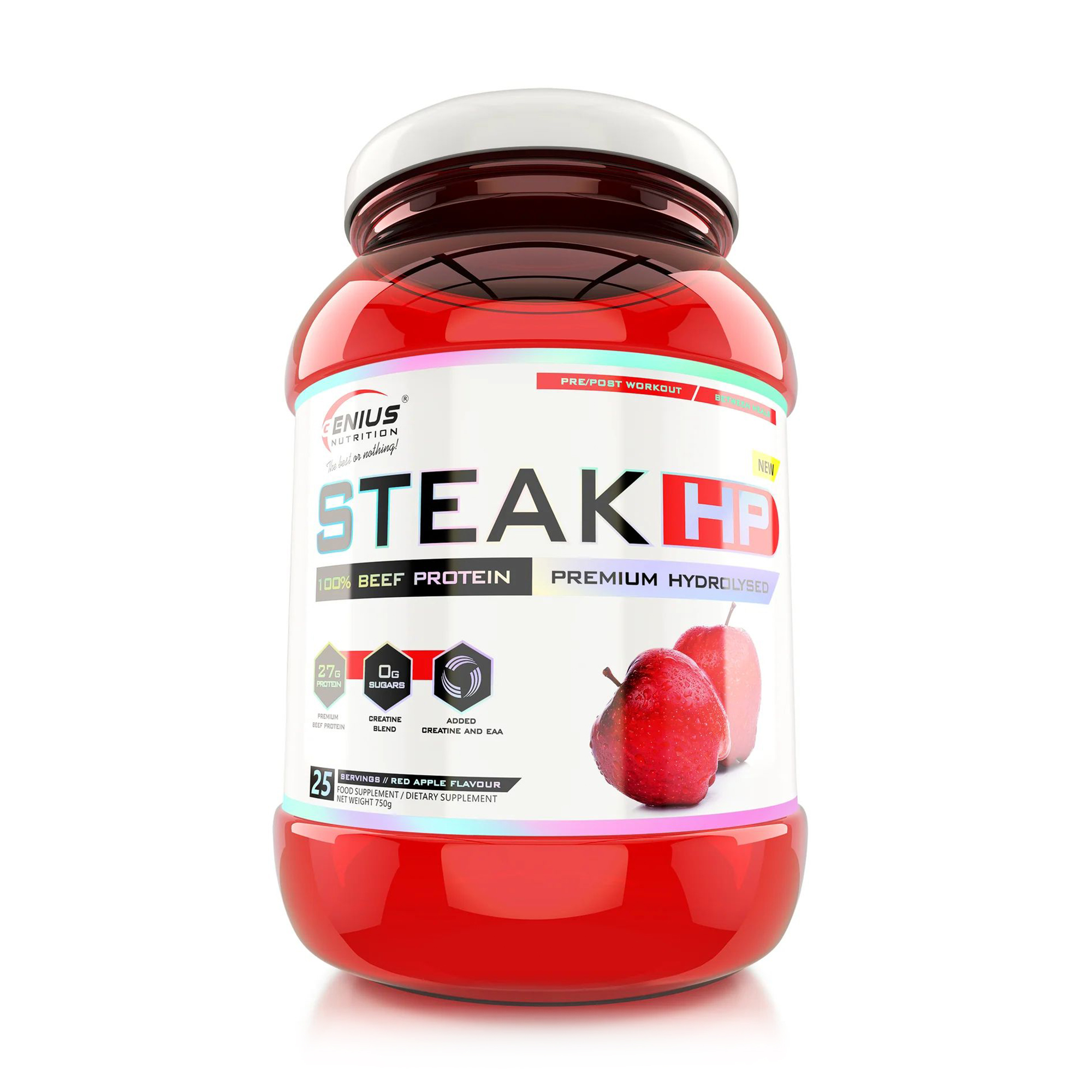 Протеїн Genius Nutrition Steak-HP Червоне яблуко, в порошку, 750 г
