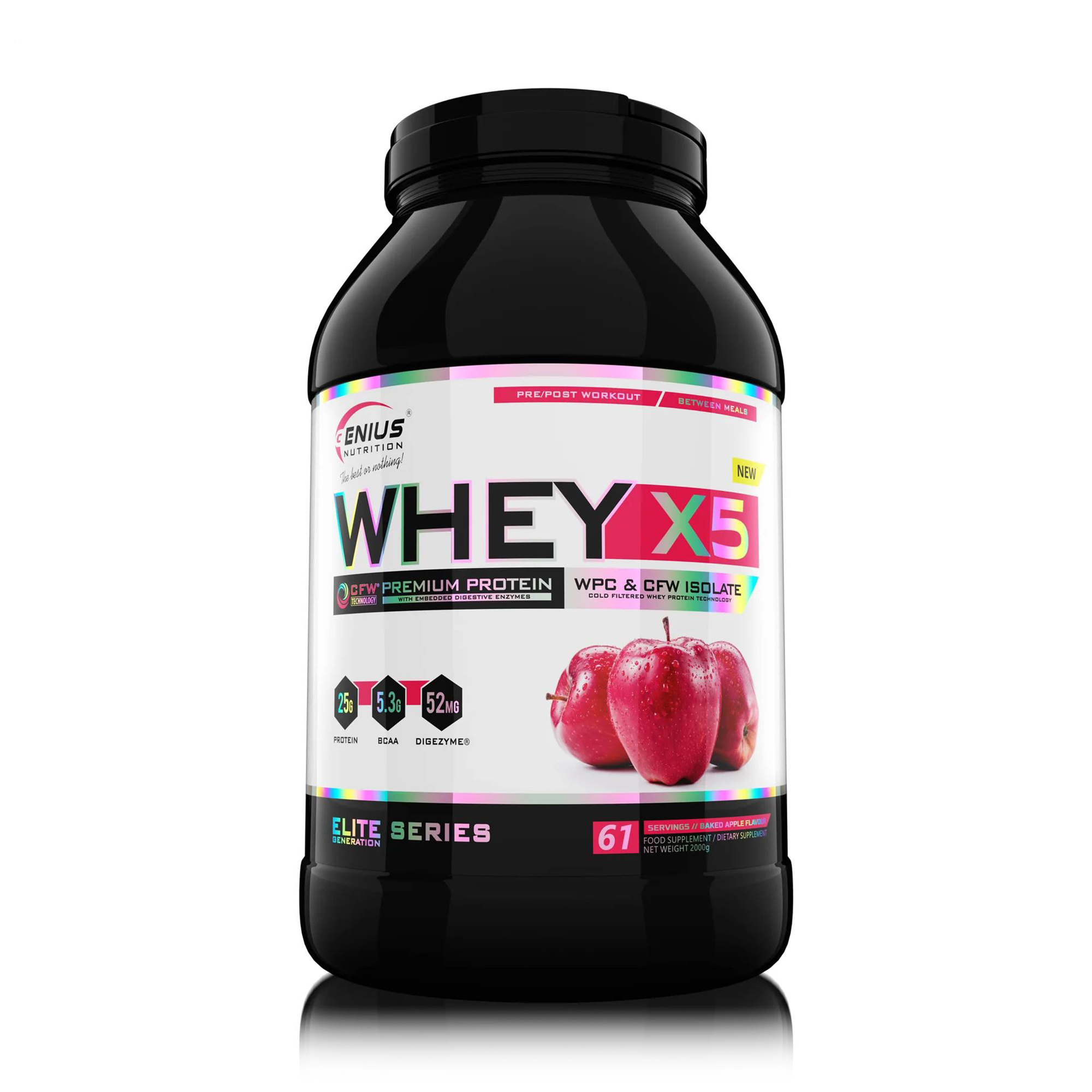 Протеїн Genius Nutrition Whey-X5 Запечене яблуко, в порошку, 2 кг