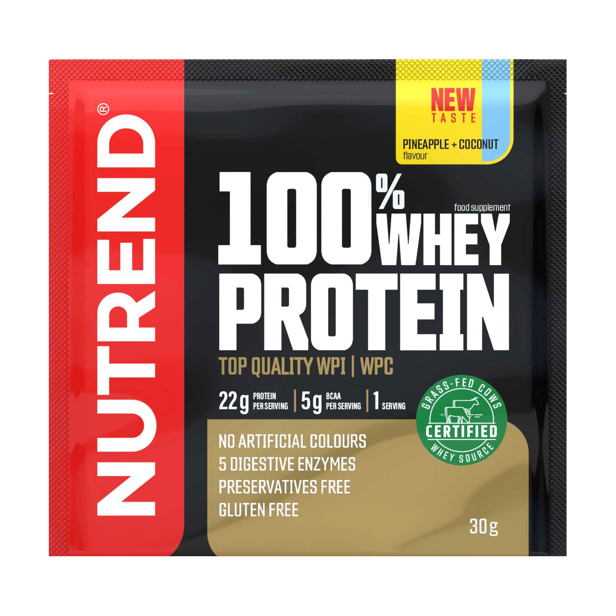 Протеїн Nutrend 100% Whey Protein Ананас + кокос, в порошку, 30 г