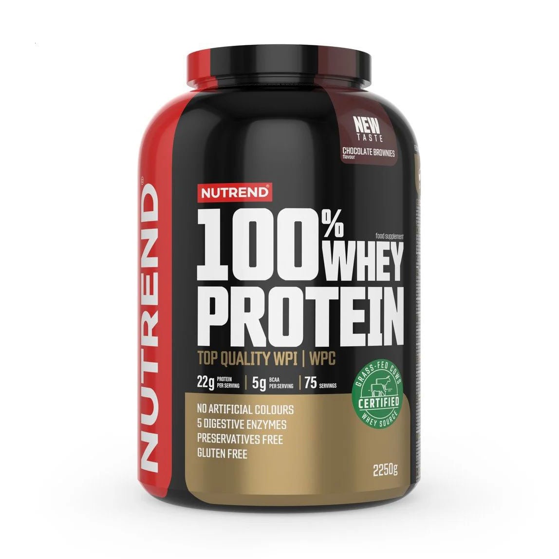 Протеїн Nutrend 100% Whey Protein Шоколадний брауні, в порошку, 2.25 кг
