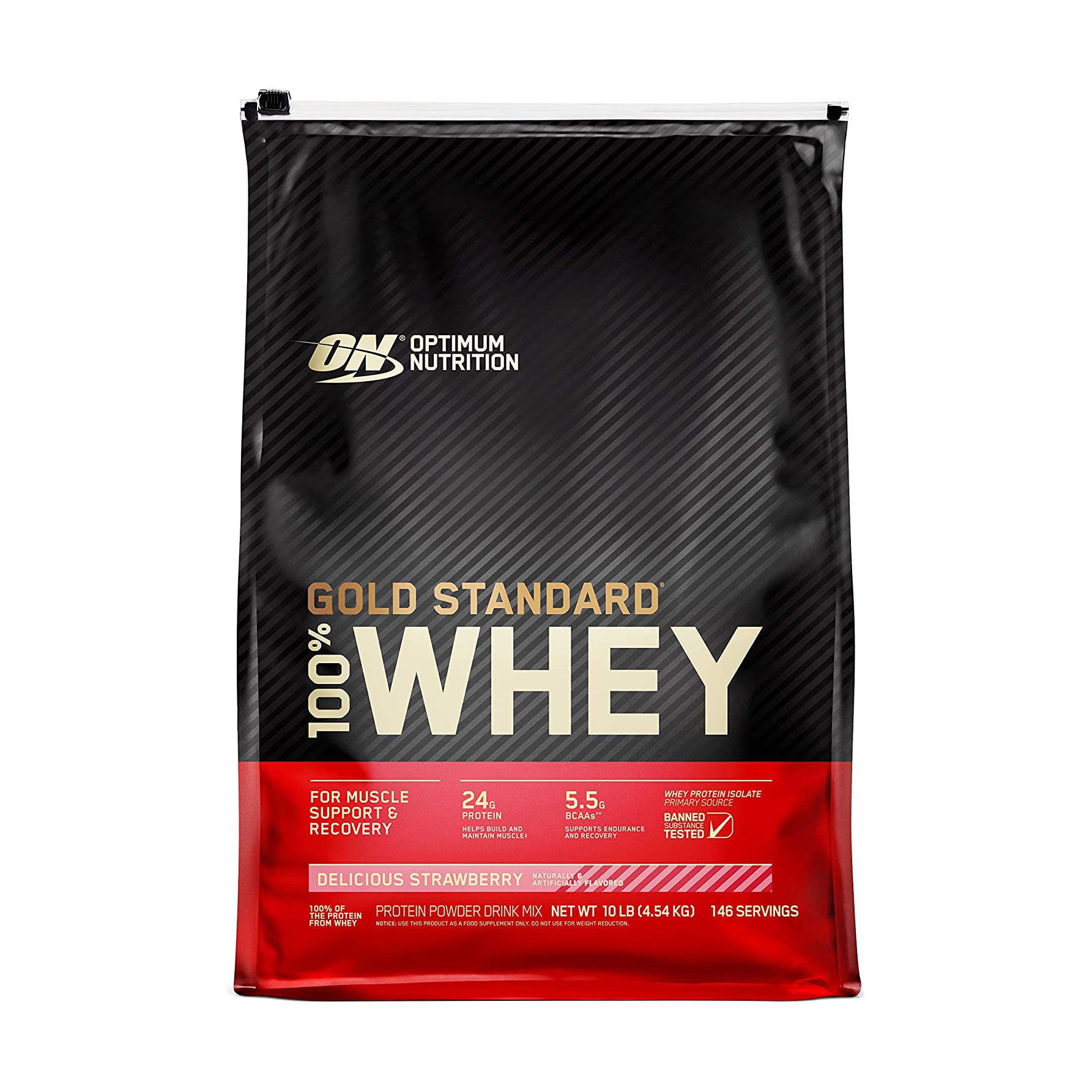 Протеїн Optimum Nutrition 100% Whey Gold Standard Полуниця, в порошку, 4.54 кг