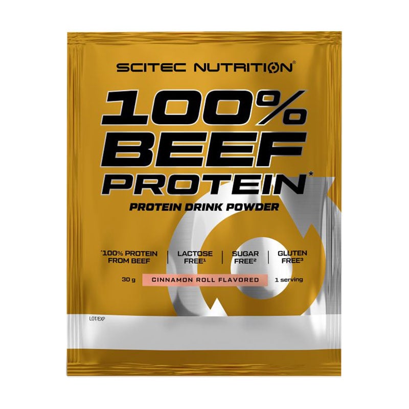 Протеїн Scitec Nutrition 100% Beef Protein Булочка з корицею, в порошку, 30 г