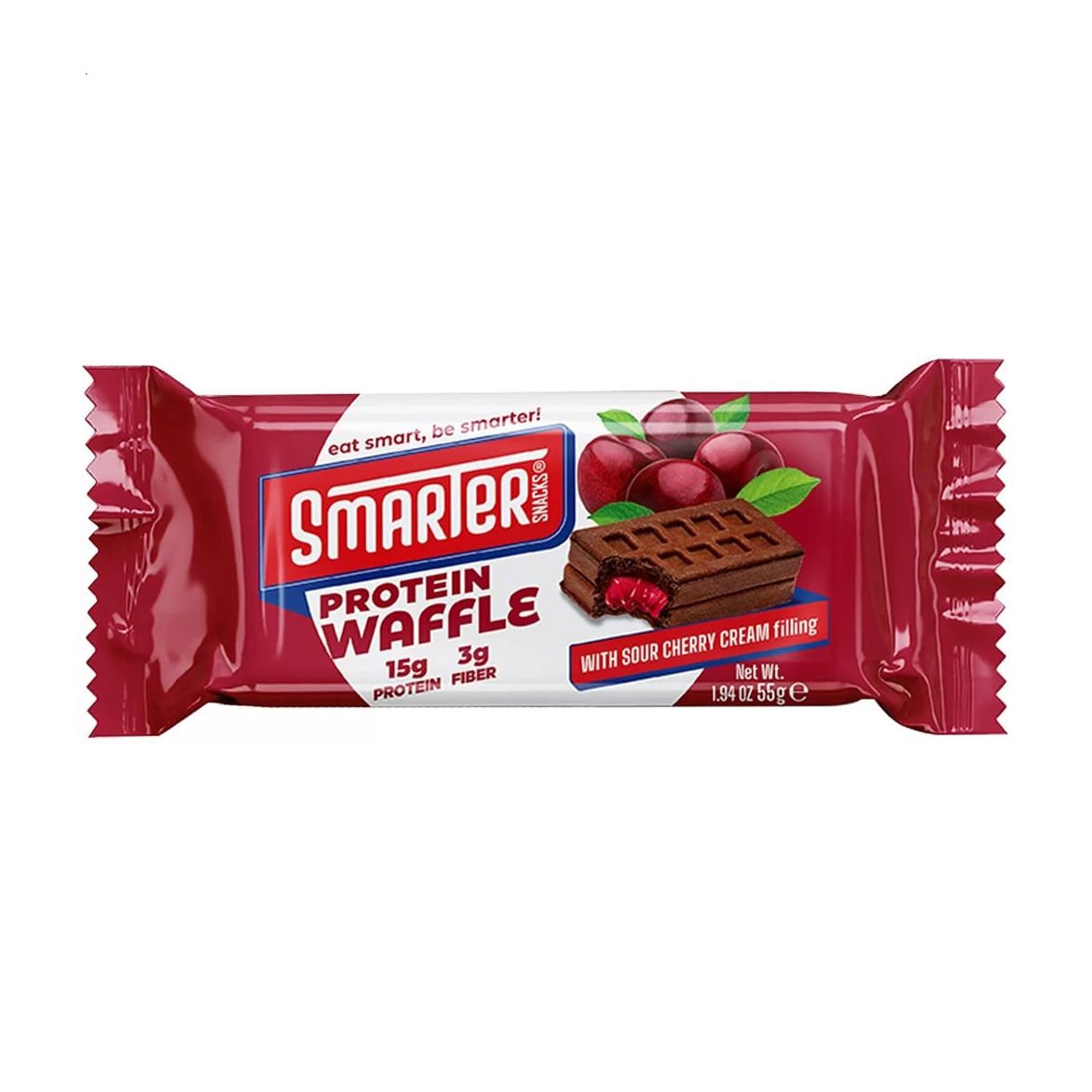 Протеїнова вафля Smarter Snacks Protein Waffle Кисла вишня з какао, 55 г
