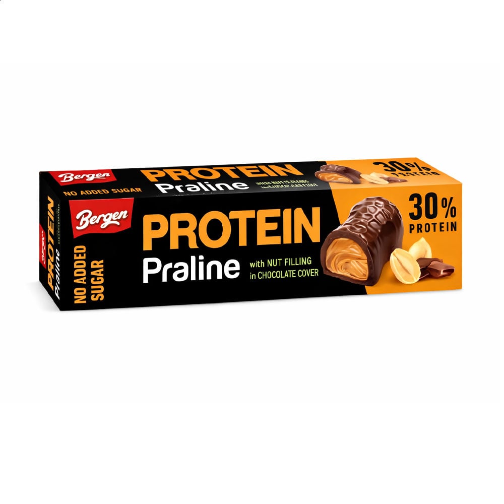 Протеїнове праліне Bergen Cookies Protein Praline з арахісовим кремом в молочному шоколаді, без цукру, 50 г