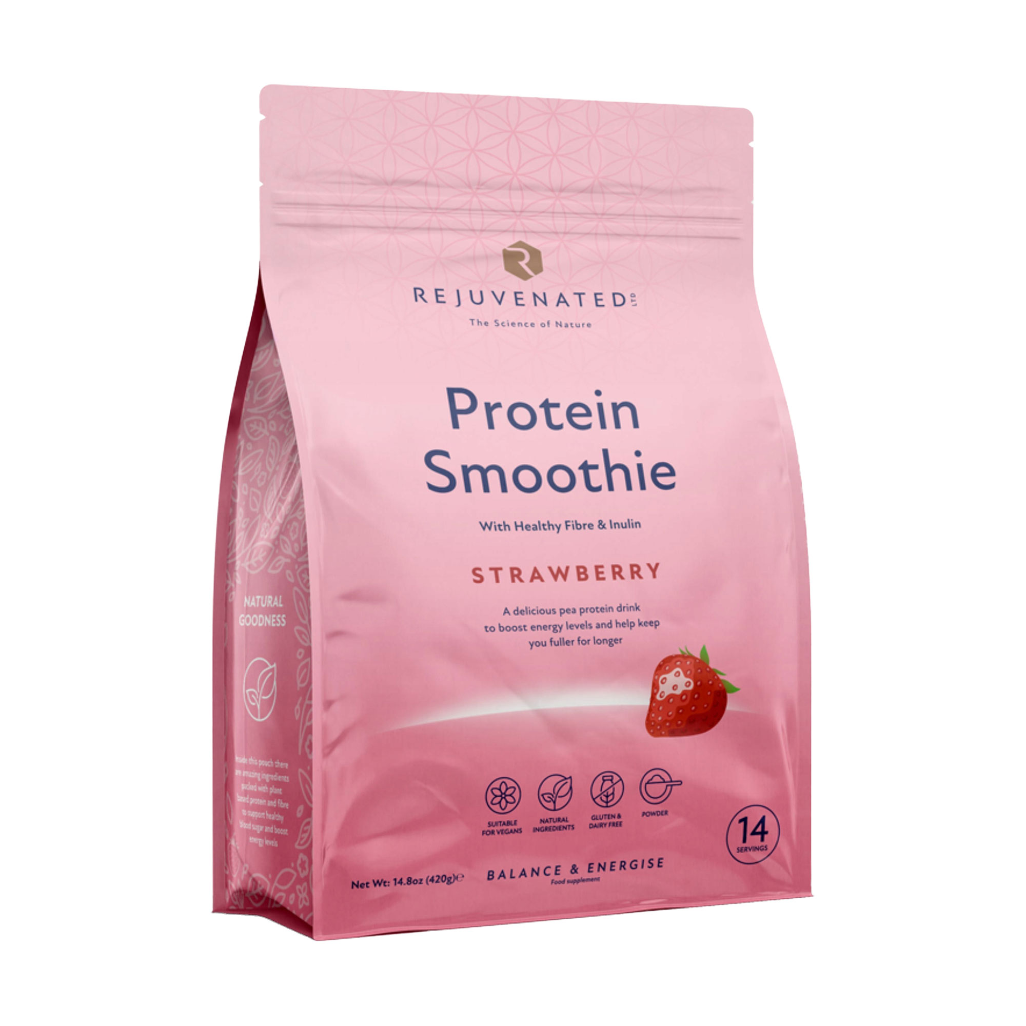 Протеїновий смузі Rejuvenated Protein Smoothie Полуниця, в порошку, 420 г