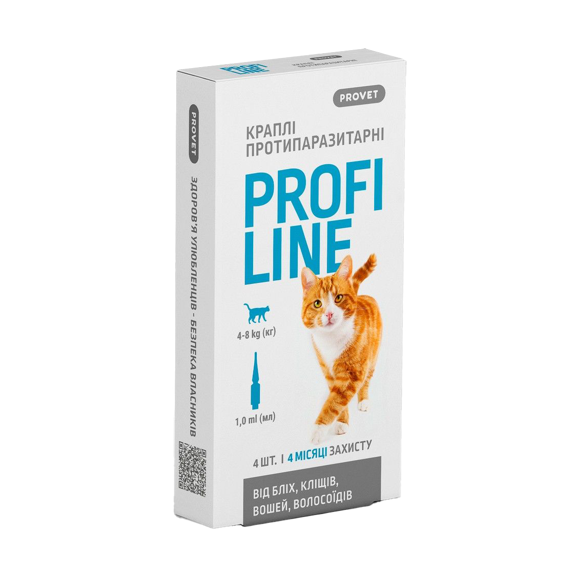 Протипаразитарні краплі для кішок ProVET Profiline від 4 до 8 кг, 4*1 мл