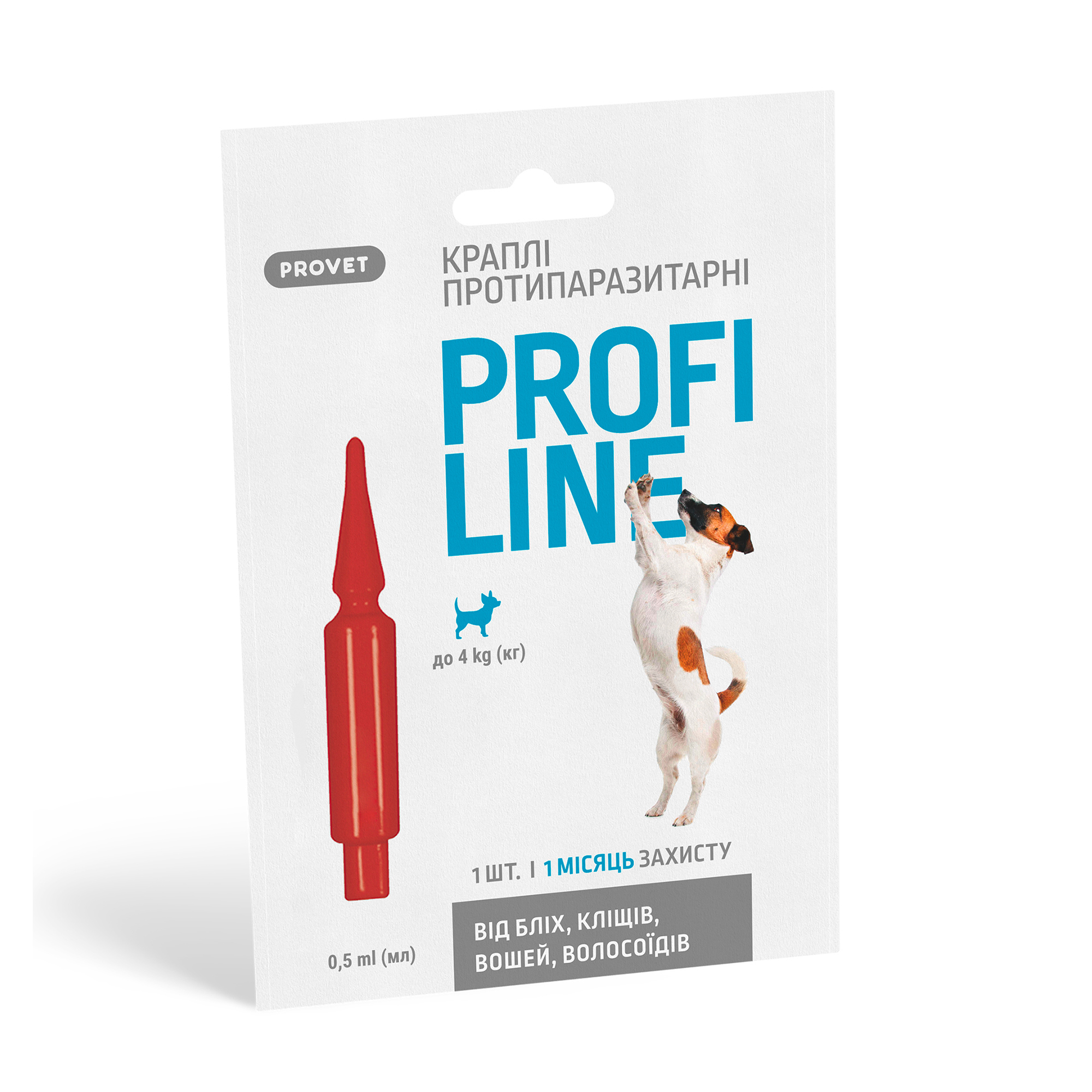 Протипаразитарні краплі для собак ProVET Profiline до 4 кг, 0.5 мл