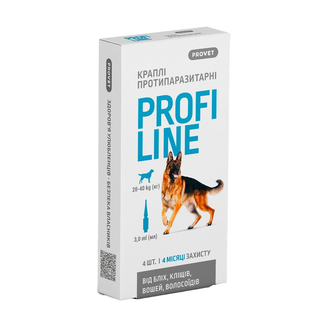 Протипаразитарні краплі для собак ProVET Profiline від 20 до 40 кг, 4*3 мл