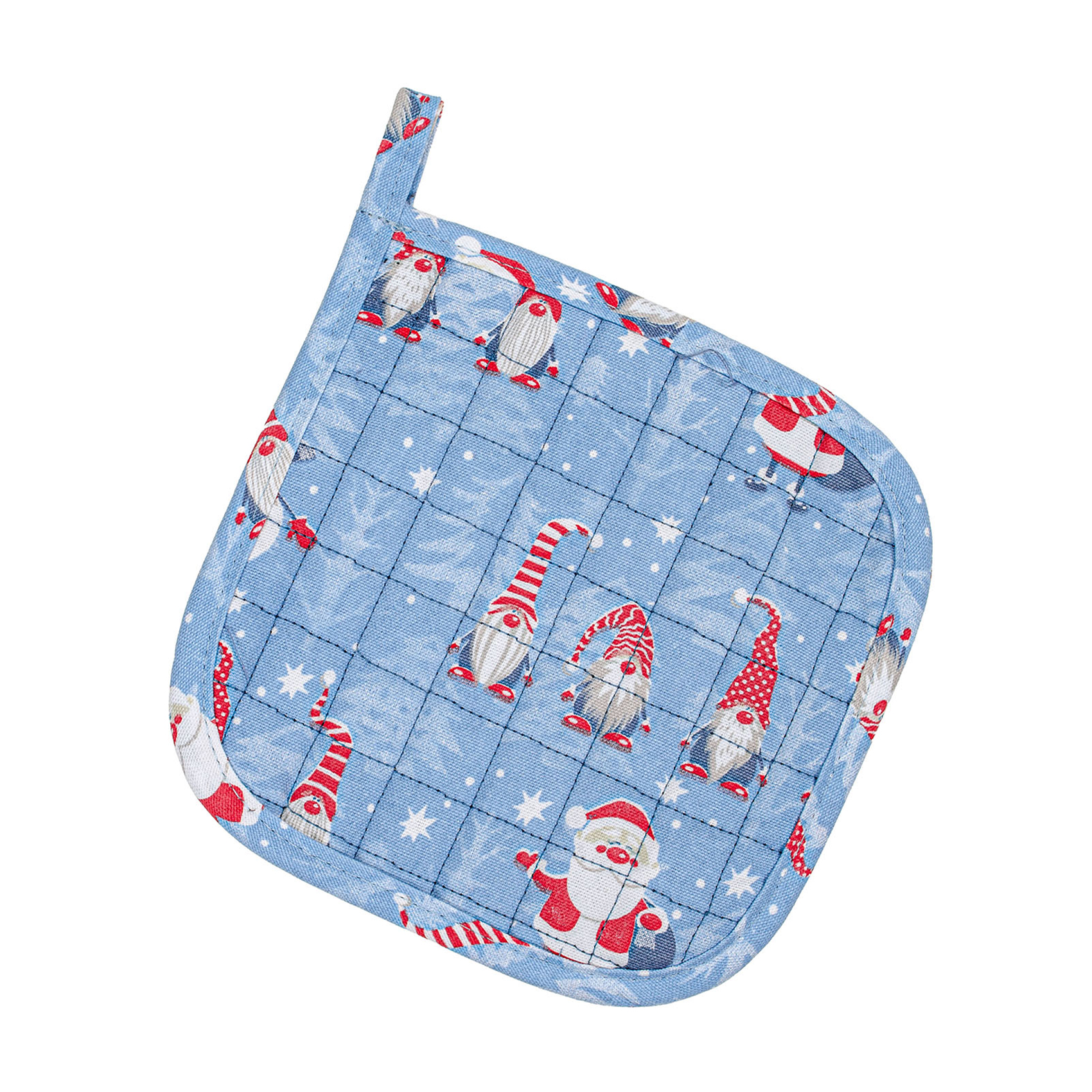 Прихватка кухонна Home Line Гноми, блакитна/джинс, 20*20 см (напівпанама) (178502)