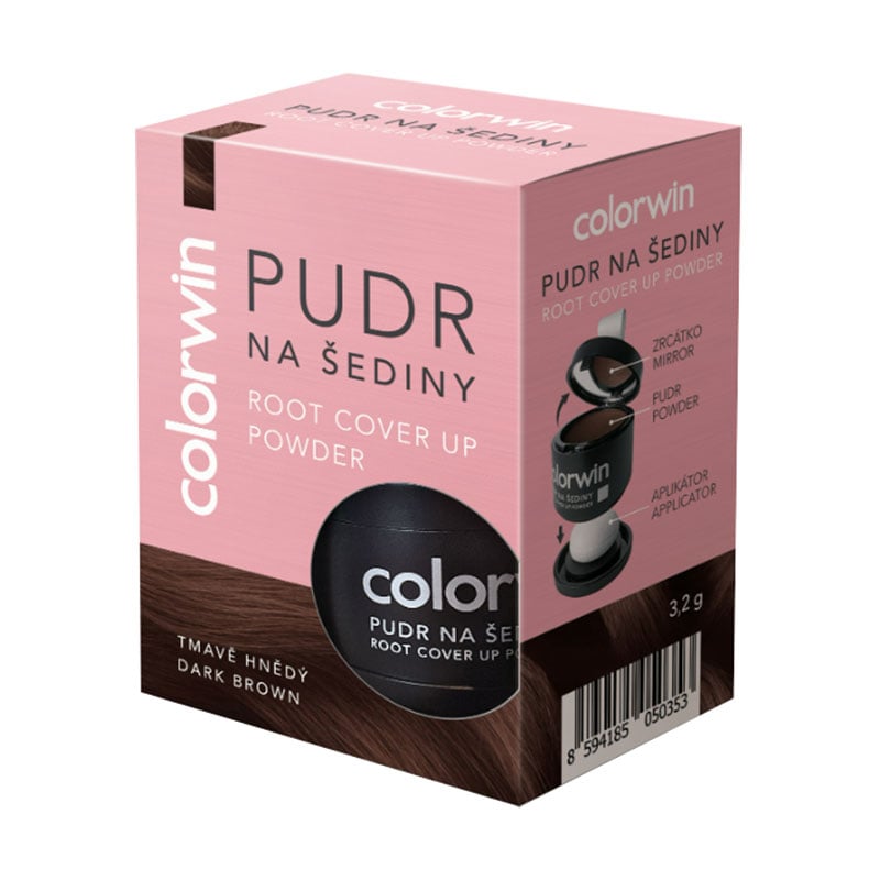 Пудра Colorwin Root Cover Up Powder для маскування сивини та відрослих коренів волосся, Dark Brown, 3.2 г