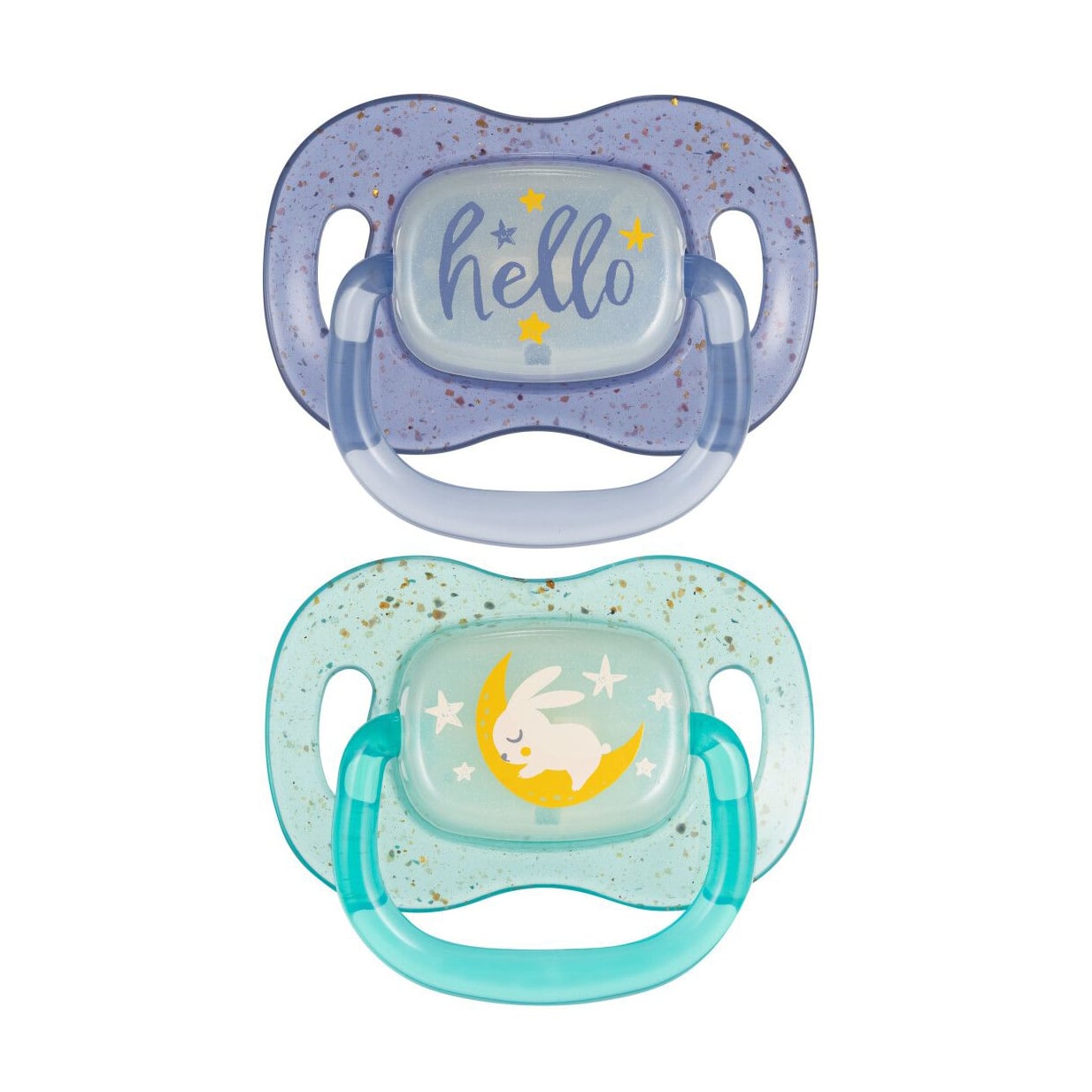 Пустушка Canpol Babies Night Glow силіконова, симетрична, від народження до 6 місяців, 2 шт (34/942_blu)