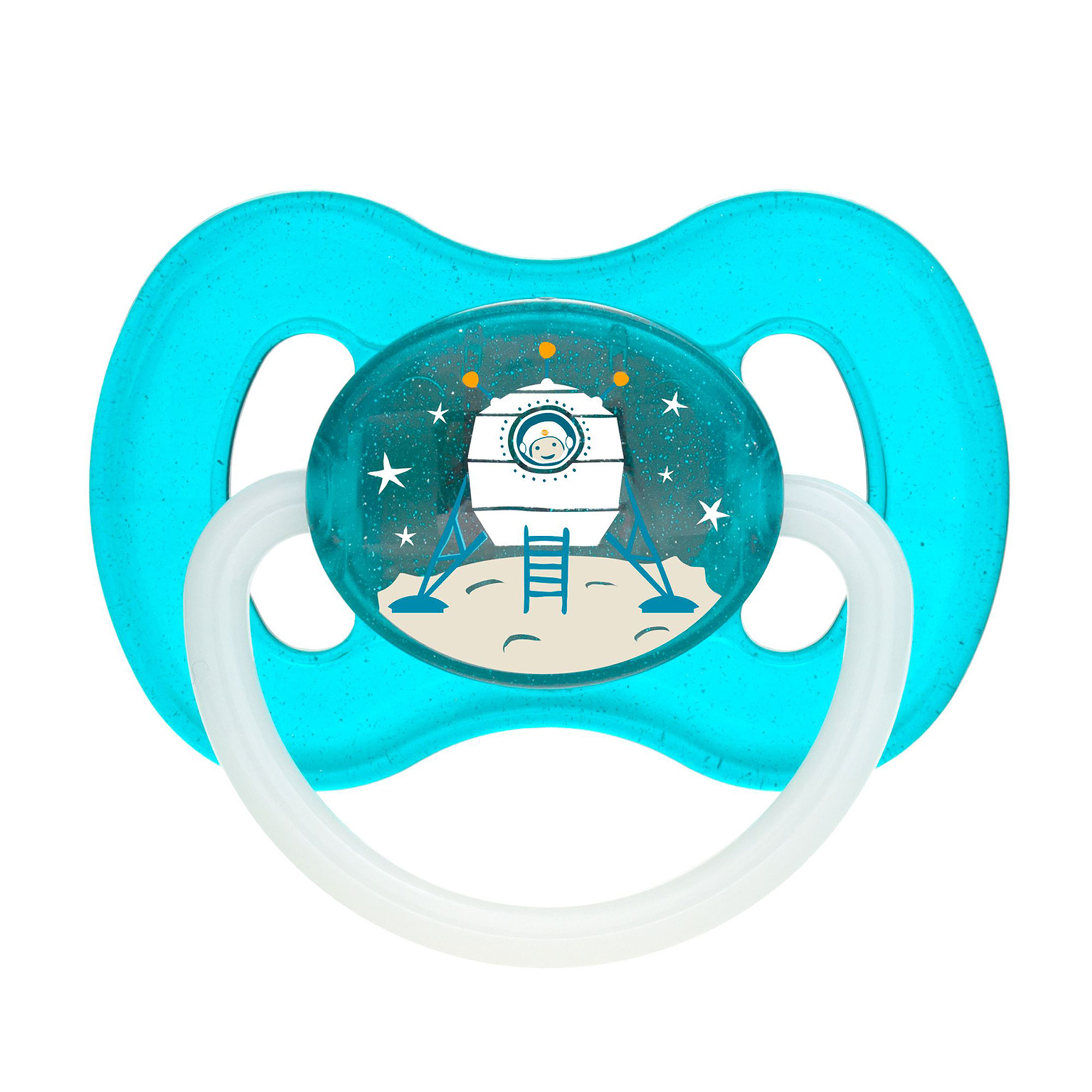 Пустушка Canpol Babies Space латексна кругла, синя, від 6 до 18 місяців, 1 шт (23/222_blu)