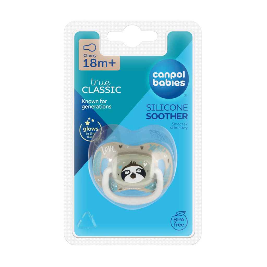 Пустушка кругла силіконова Canpol Babies Exotic Animals Лінивець, від 1.5 року, 1 шт (34/935_leni)