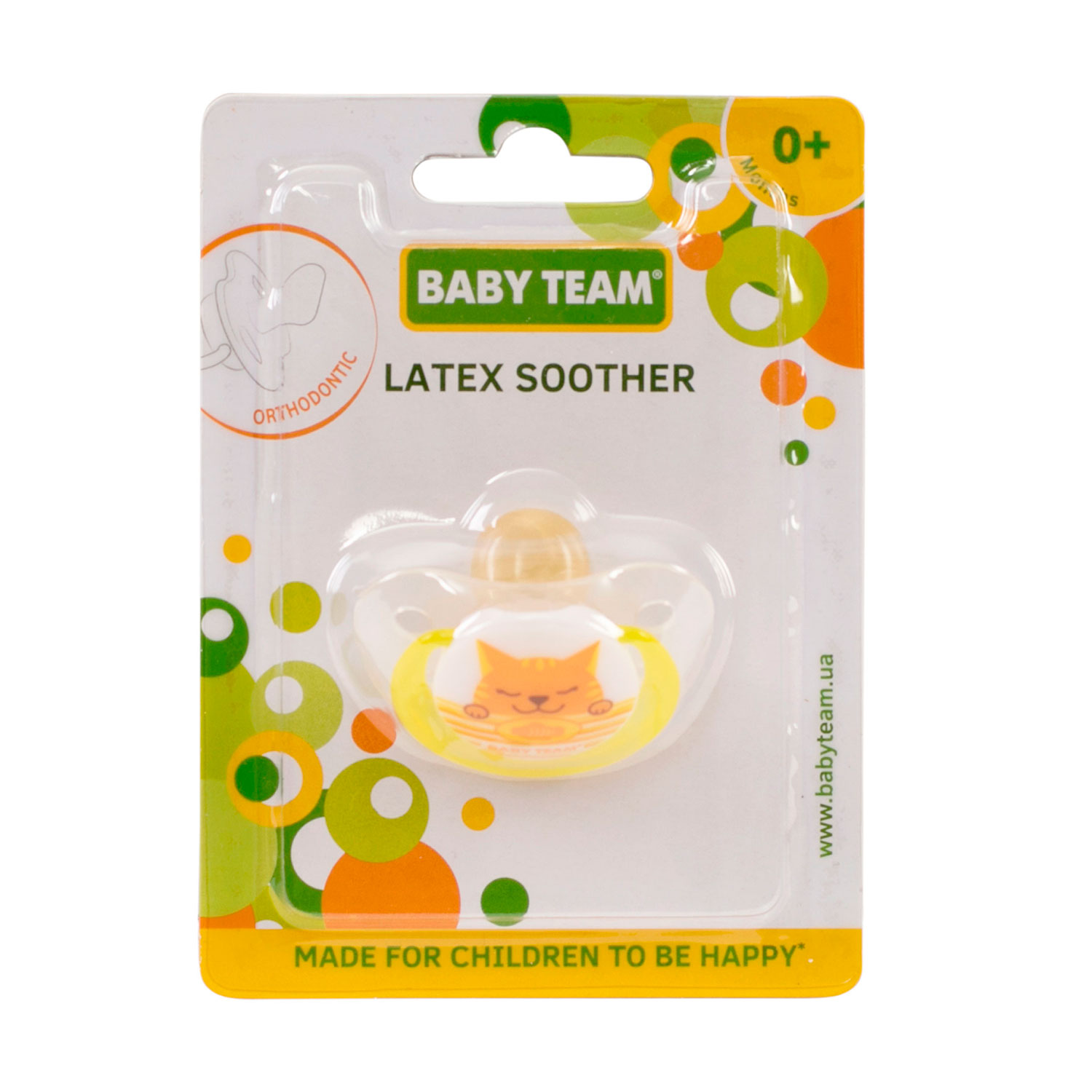 Пустушка латексна ортодонтична Baby Team з народження, 1 шт (3200)