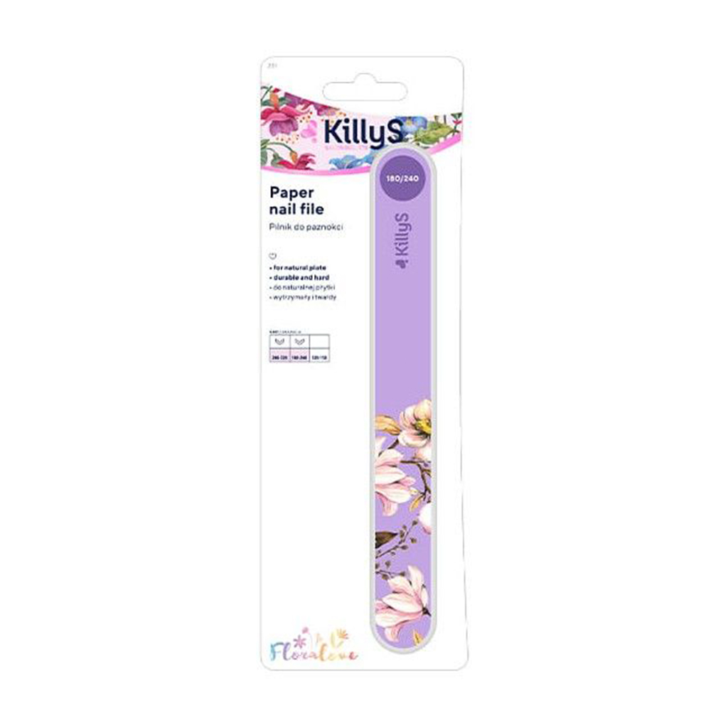 Пилка для нігтів KillyS Paper Nail File фіолетова, 180/240 грит (501281)