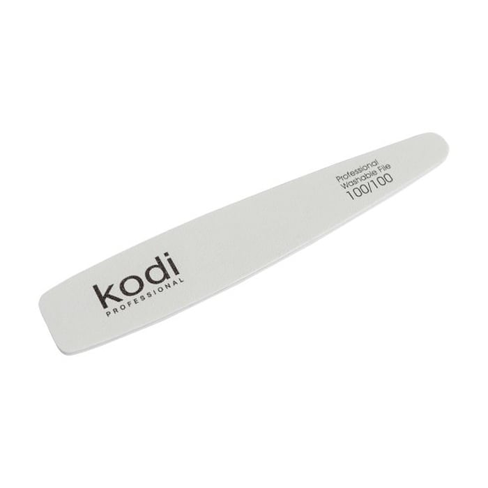 Пилка для нігтів Kodi Professional 100/100 грит конусна, біла, 178*32*4 мм