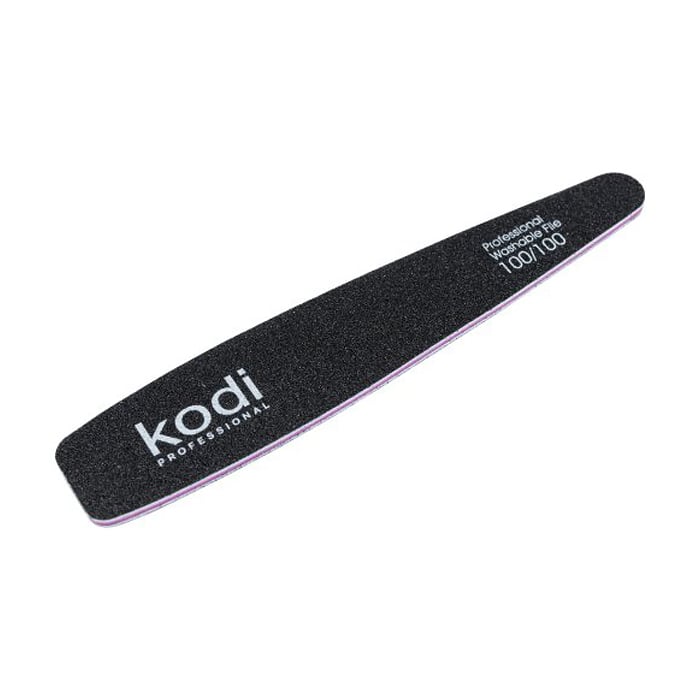 Пилка для нігтів Kodi Professional 100/100 грит конусна, чорна, 178*32*4 мм