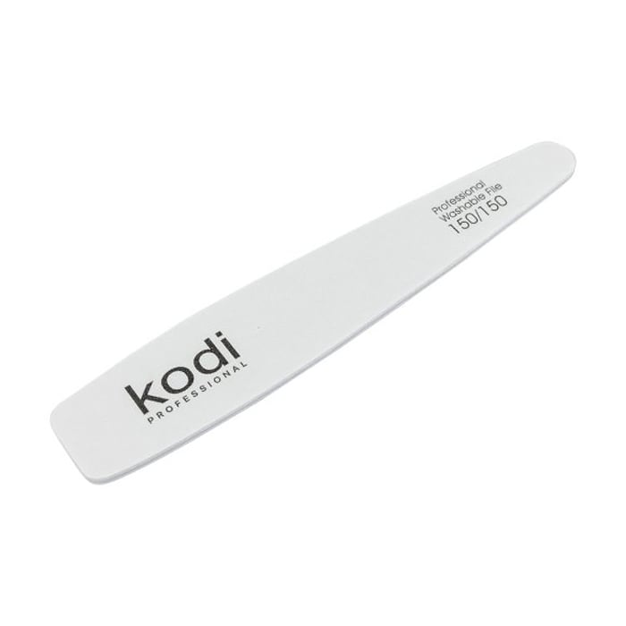 Пилка для нігтів Kodi Professional 150/150 грит конусна, біла, 178*32*4 мм