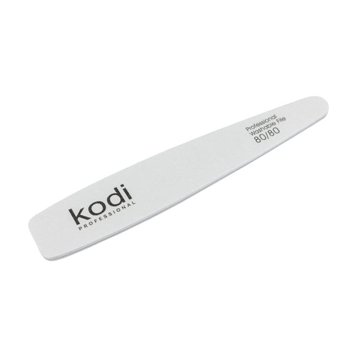 Пилка для нігтів Kodi Professional 80/80 грит конусна, біла, 178*32*4 мм