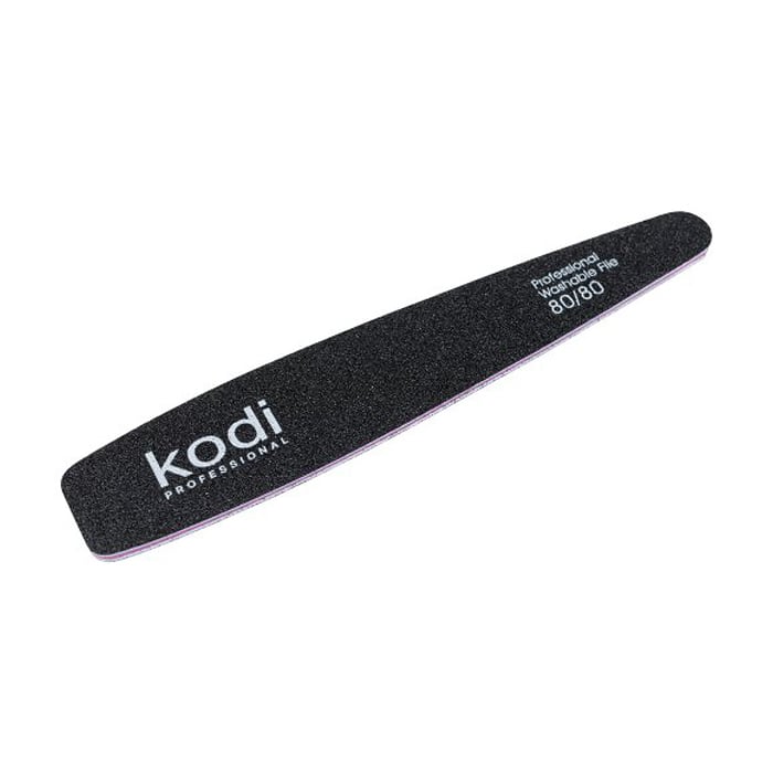 Пилка для нігтів Kodi Professional 80/80 грит конусна, чорна, 178*32*4 мм